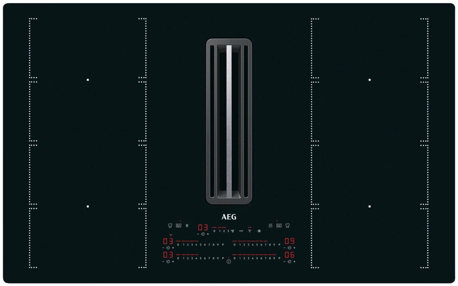 AEG Kochfeld mit Dunstabzug Serie 8000 CCE84779CB, Muldenlüfter