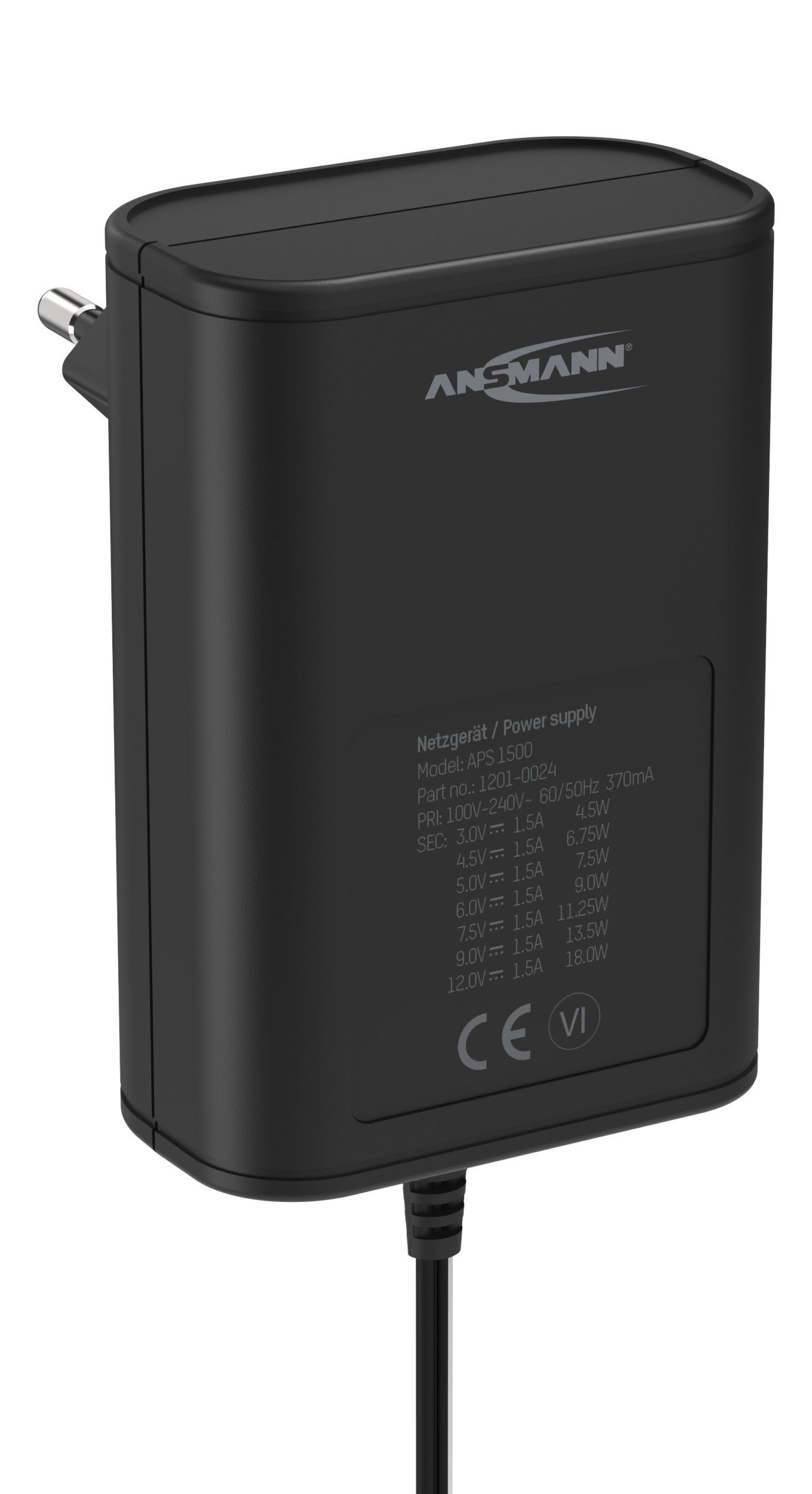 APS 1500 Netzteil 12V, Netzstecker bis max 1500mA (7 Adapter) Netzteil