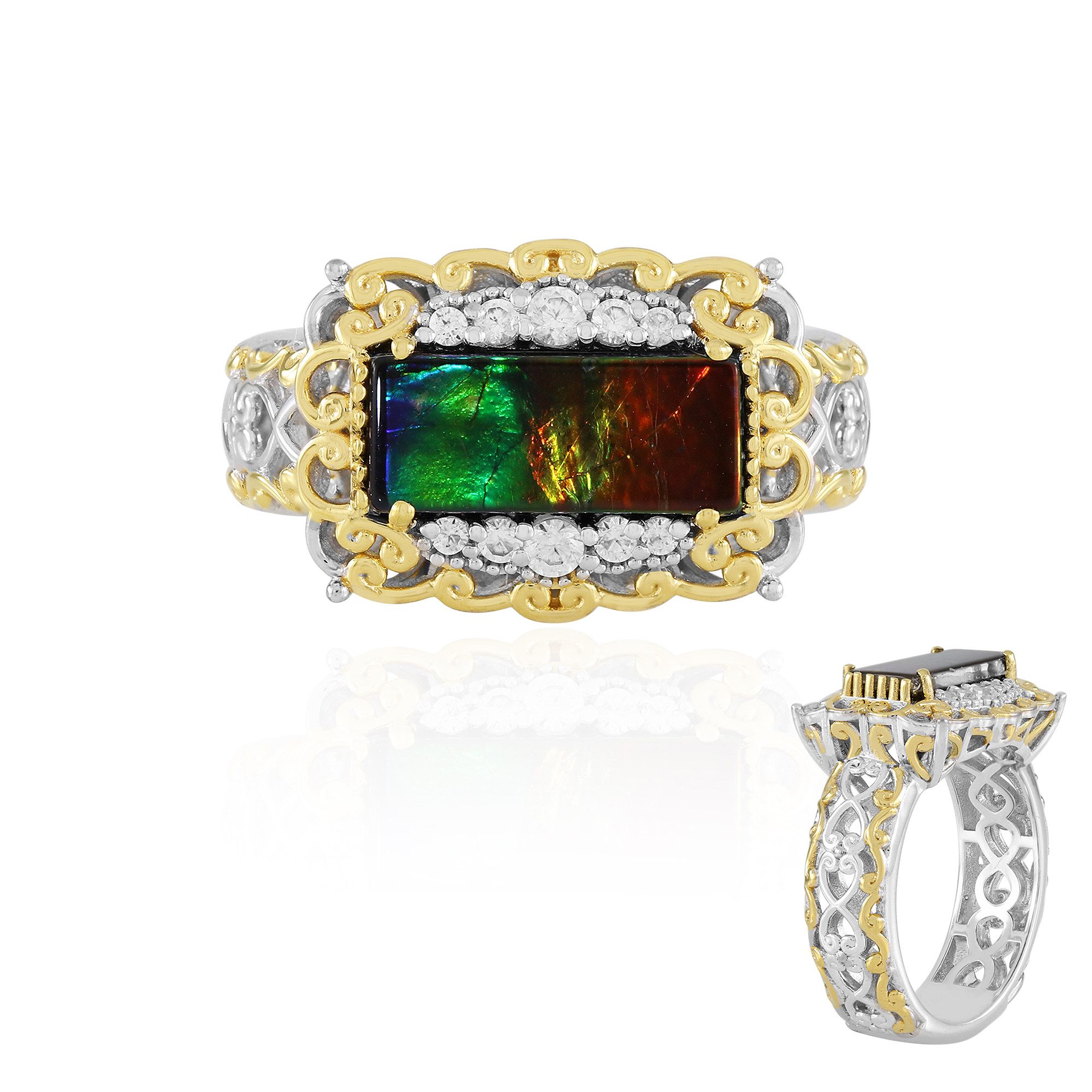 Cavill Silberring Ammolit-Ring aus Sterlingsilber, Kanada, 1,647 Karat (1-tlg)