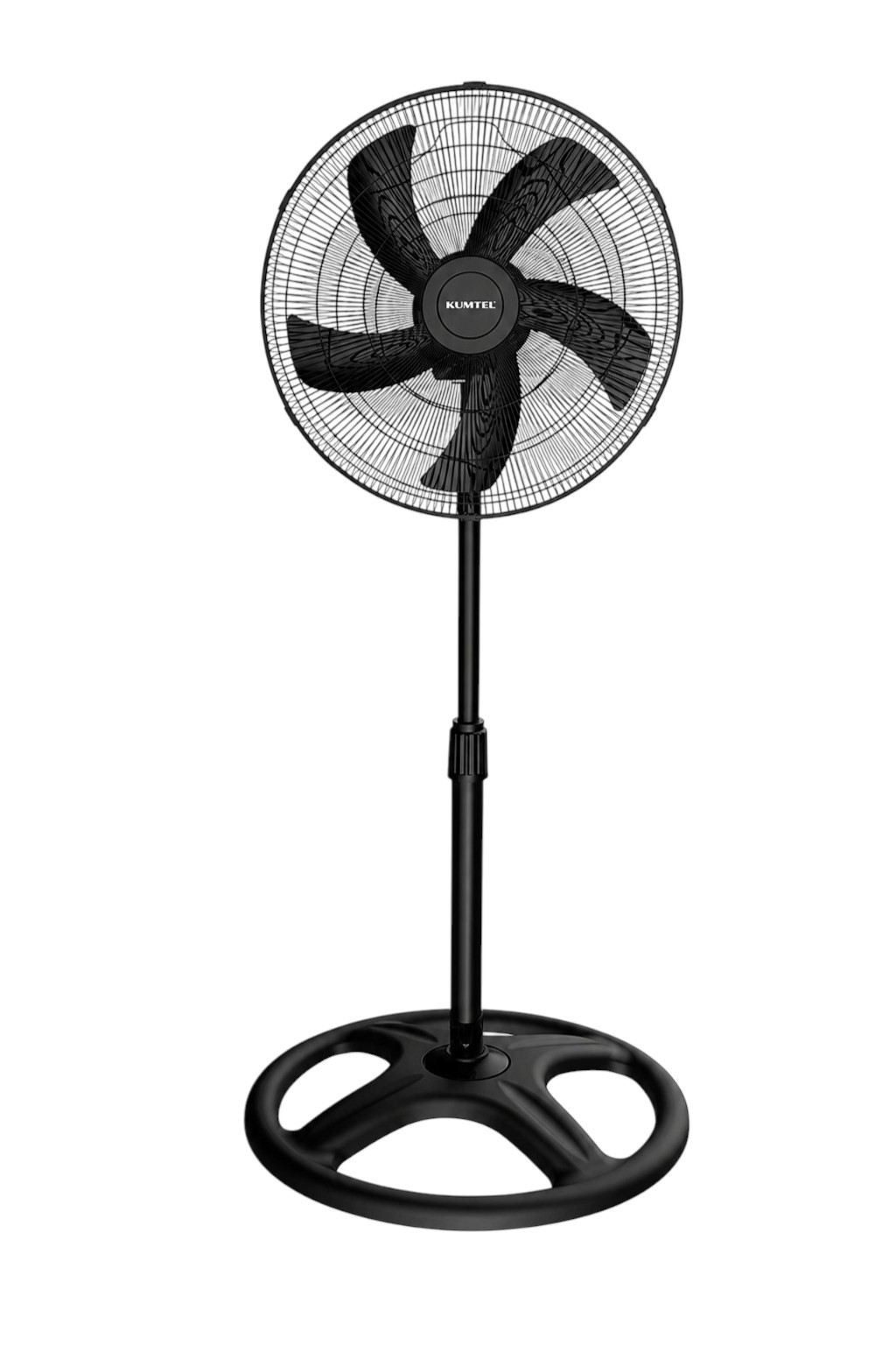 KUMTEL Standventilator, 50 cm Durchmesser, 60 W, 3- Blatt - Rotor, 70° Oszillation, Höhenverstellbar