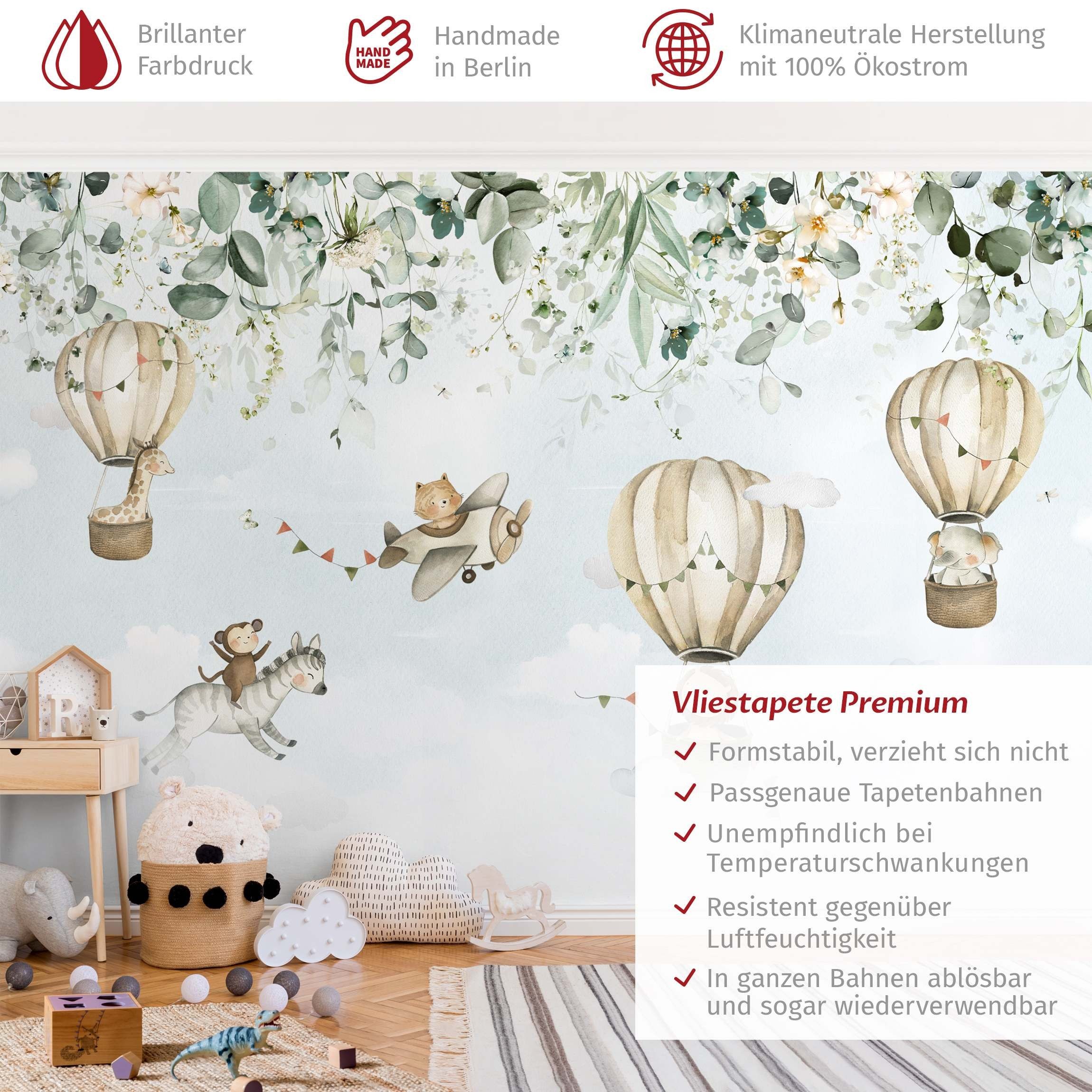 Bilderdepot24 Kindertapete Tropischer Flug Aquarell Kinder günstig online kaufen