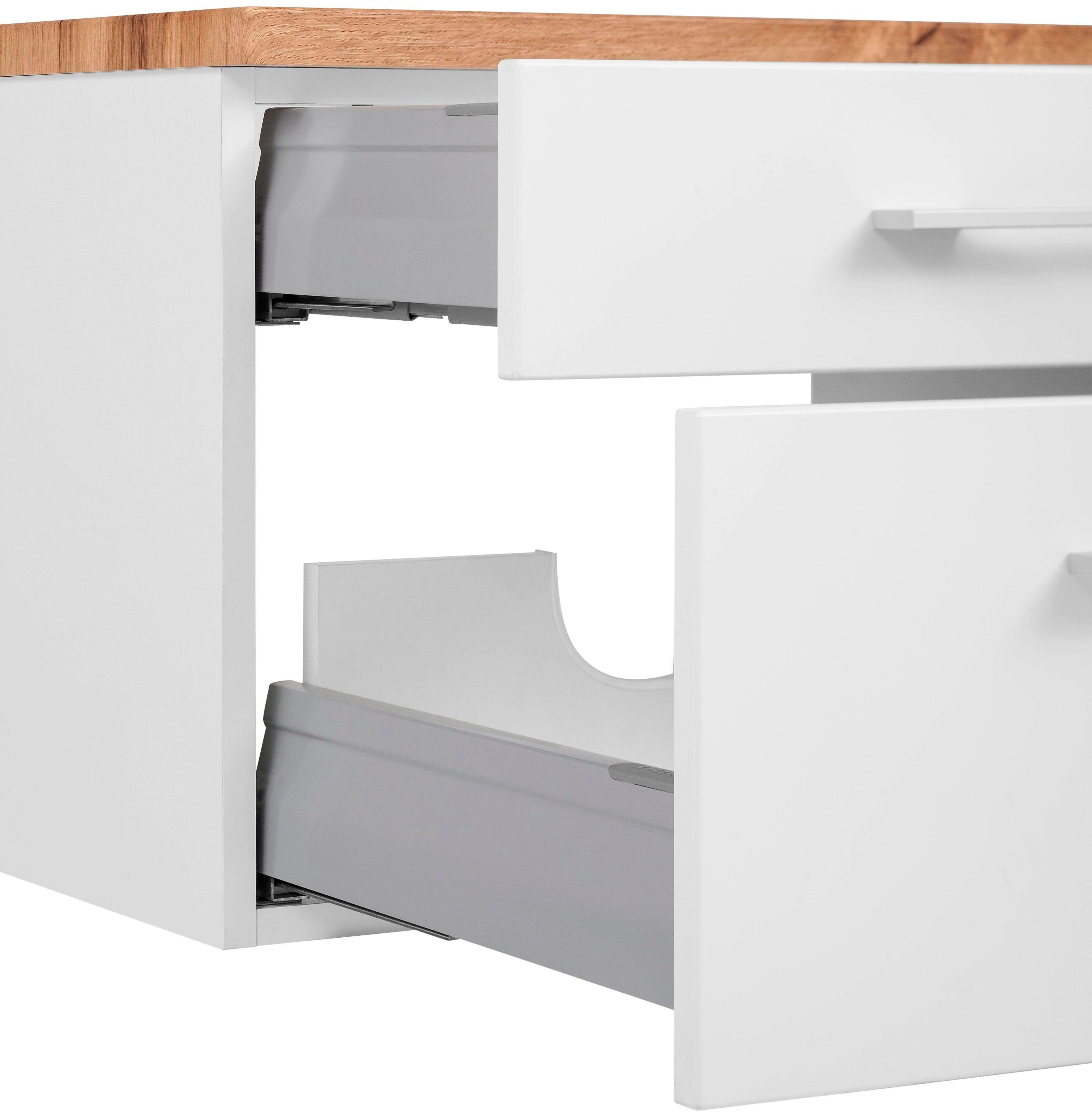 Waschbecken, | Breite MÖBEL Waschbeckenunterschrank HELD Badmöbel, weiß Waschtisch Davos inkl. cm 60 weiß