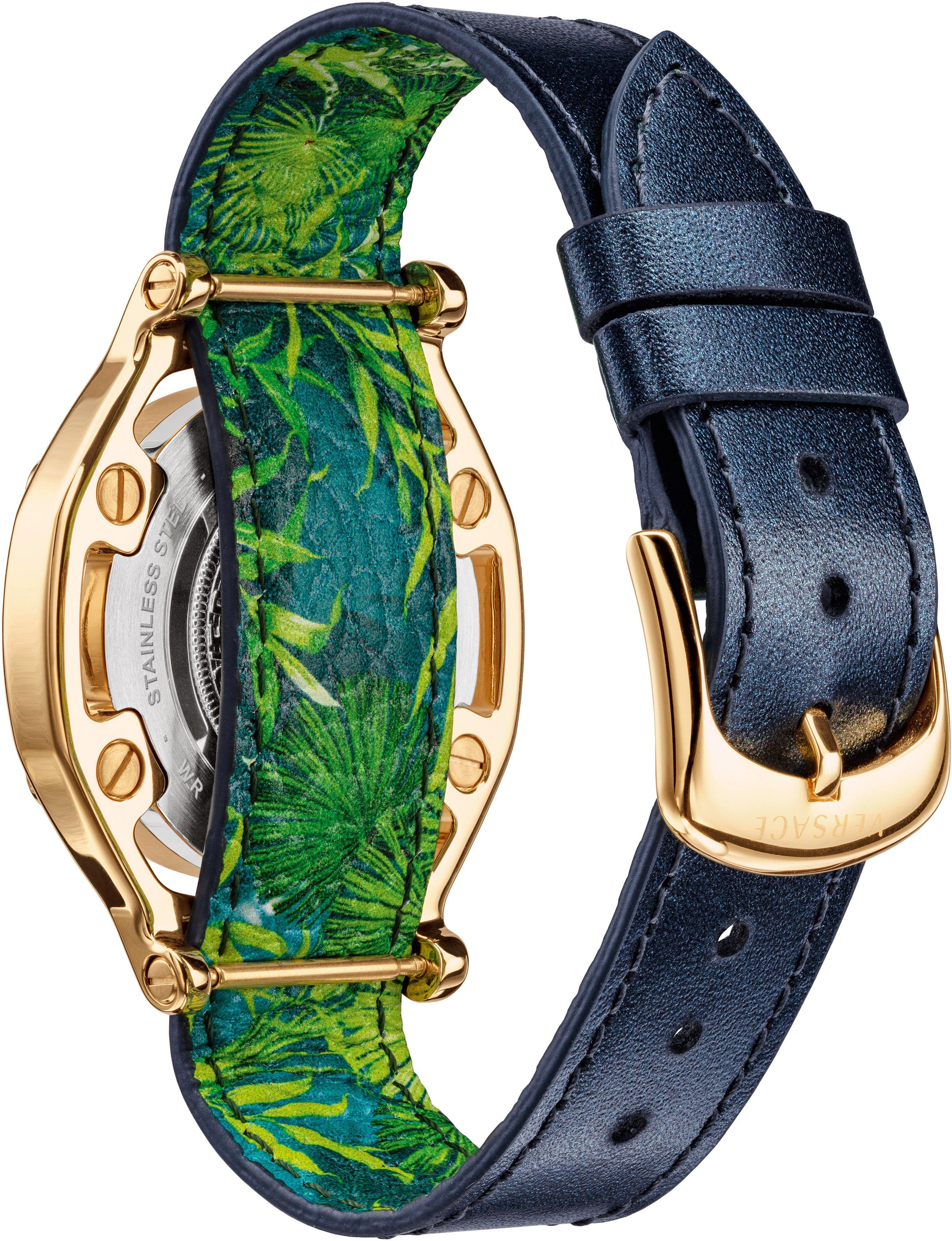 Damen Uhren Versace Schweizer Uhr Medusa Frame, VEVF00820, (Set, 2-tlg., Uhr mit Lederband und Seidentuch)