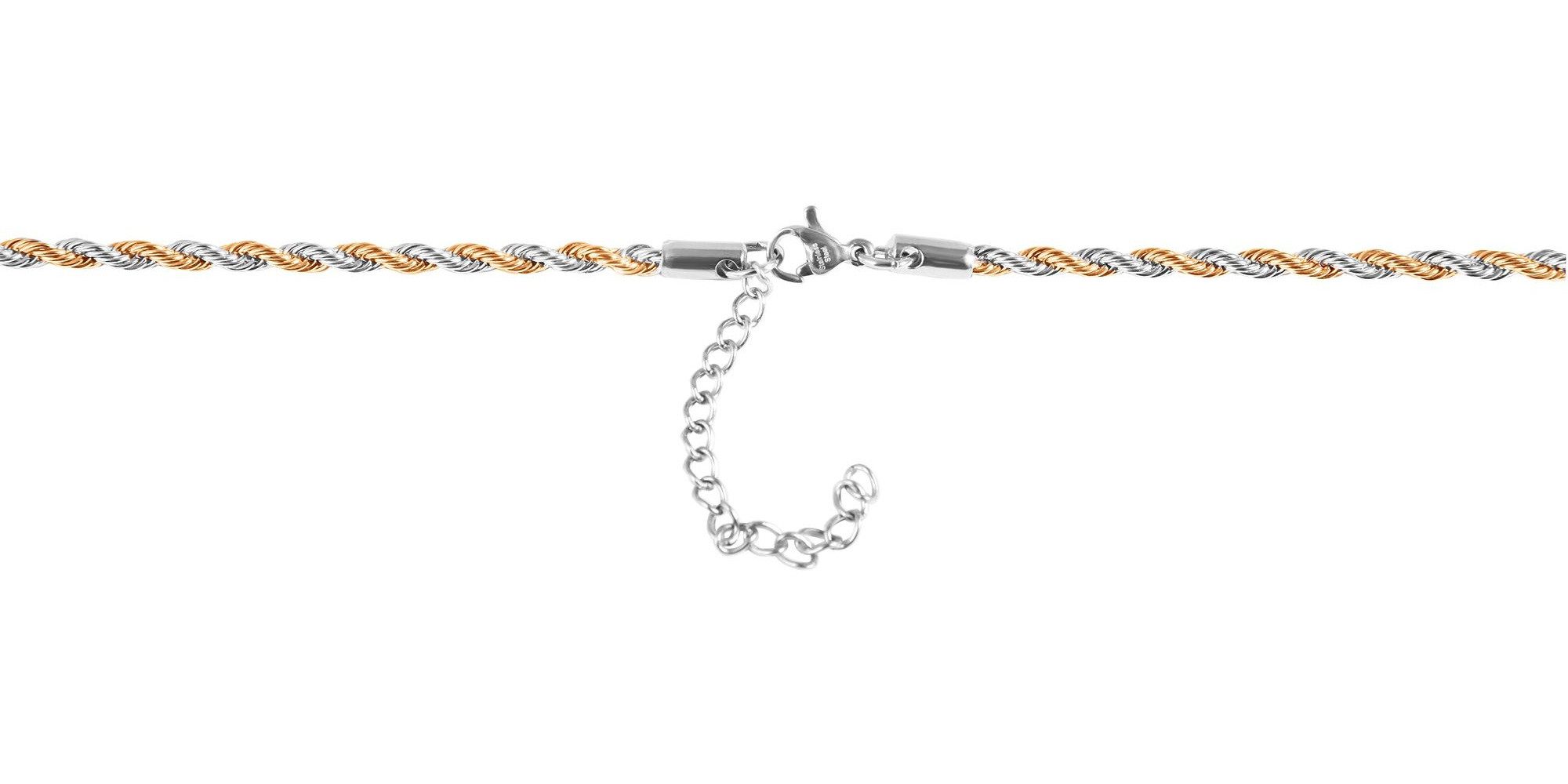 Kette ohne Anhänger Halskette – Kordelkette aus Edelstahl 40 cm
