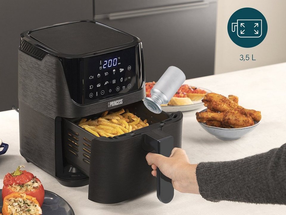 Setpoint Heißluftfritteuse, 1350 W, große XL 3,5L Air Fritteuse, Fritöse  ohne Öl frittieren, 10 Programme