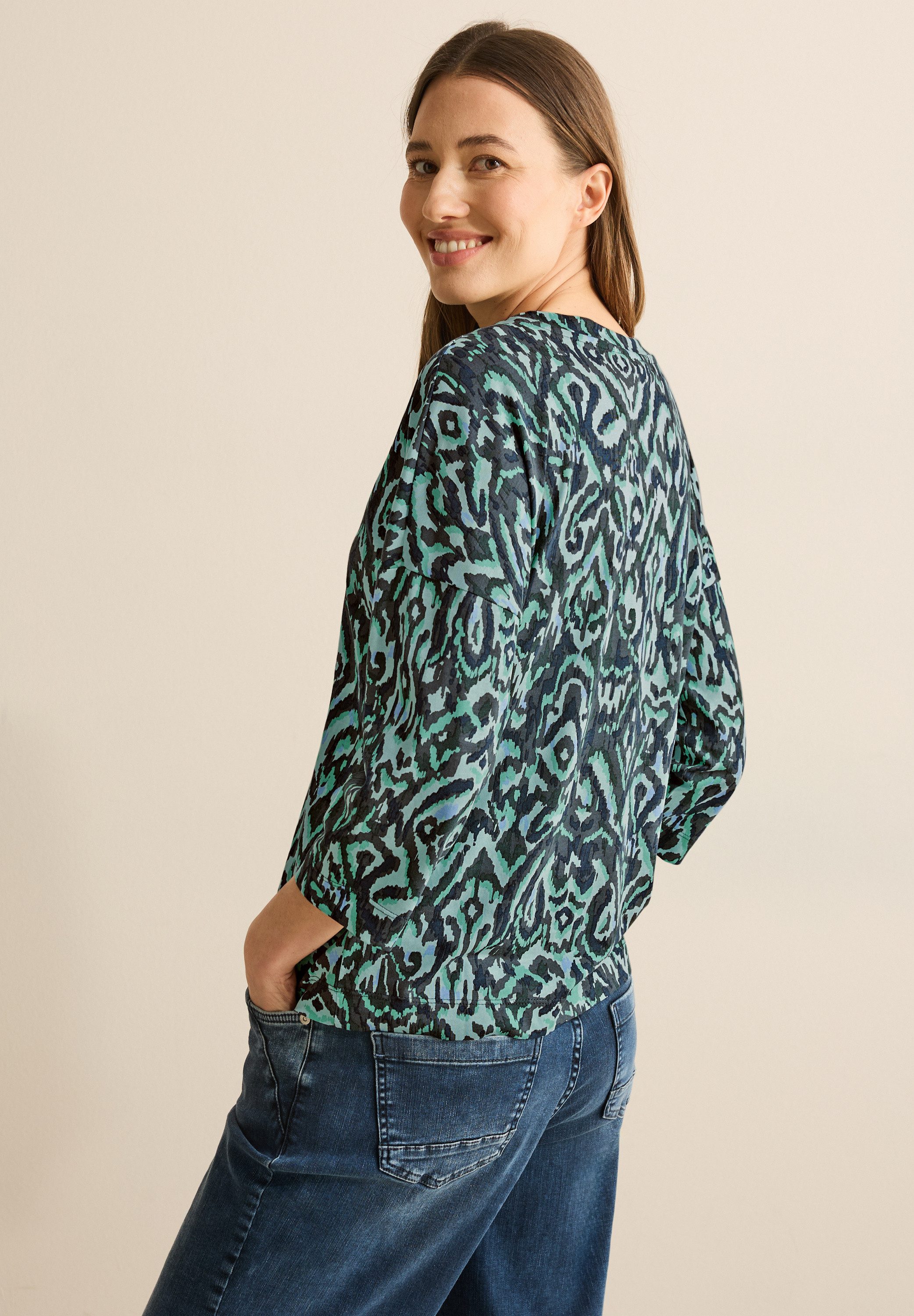 CECIL 3/4-Arm-Shirt mit All-Over Print günstig online kaufen