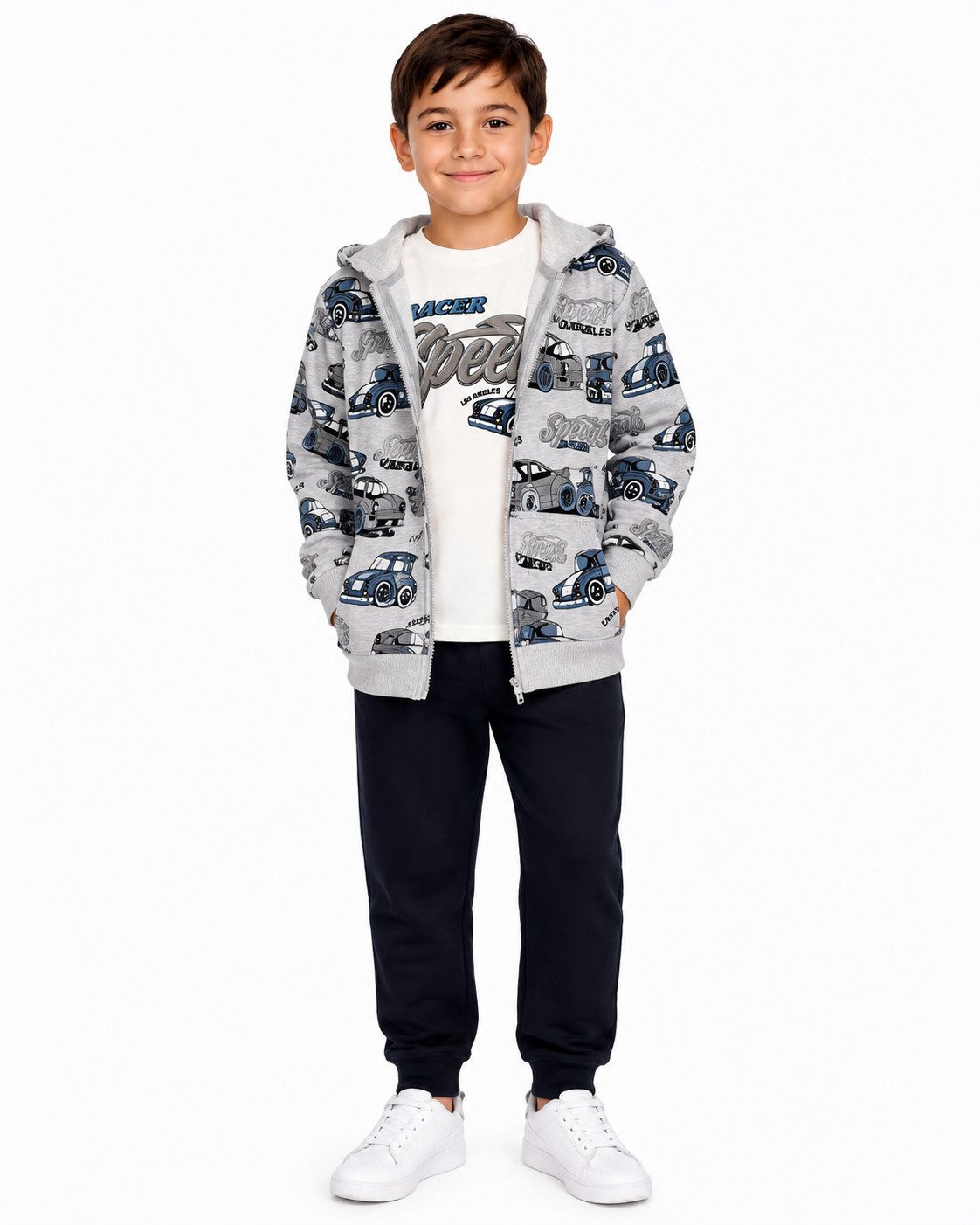 Fashion Boy Sweatanzug 3-teiliges Set mit Kapuzenjacke, Langarmshirt & Jogginghose JF828 (Set, Kapuzenjacke, Langarmshirt & Jogginghose)