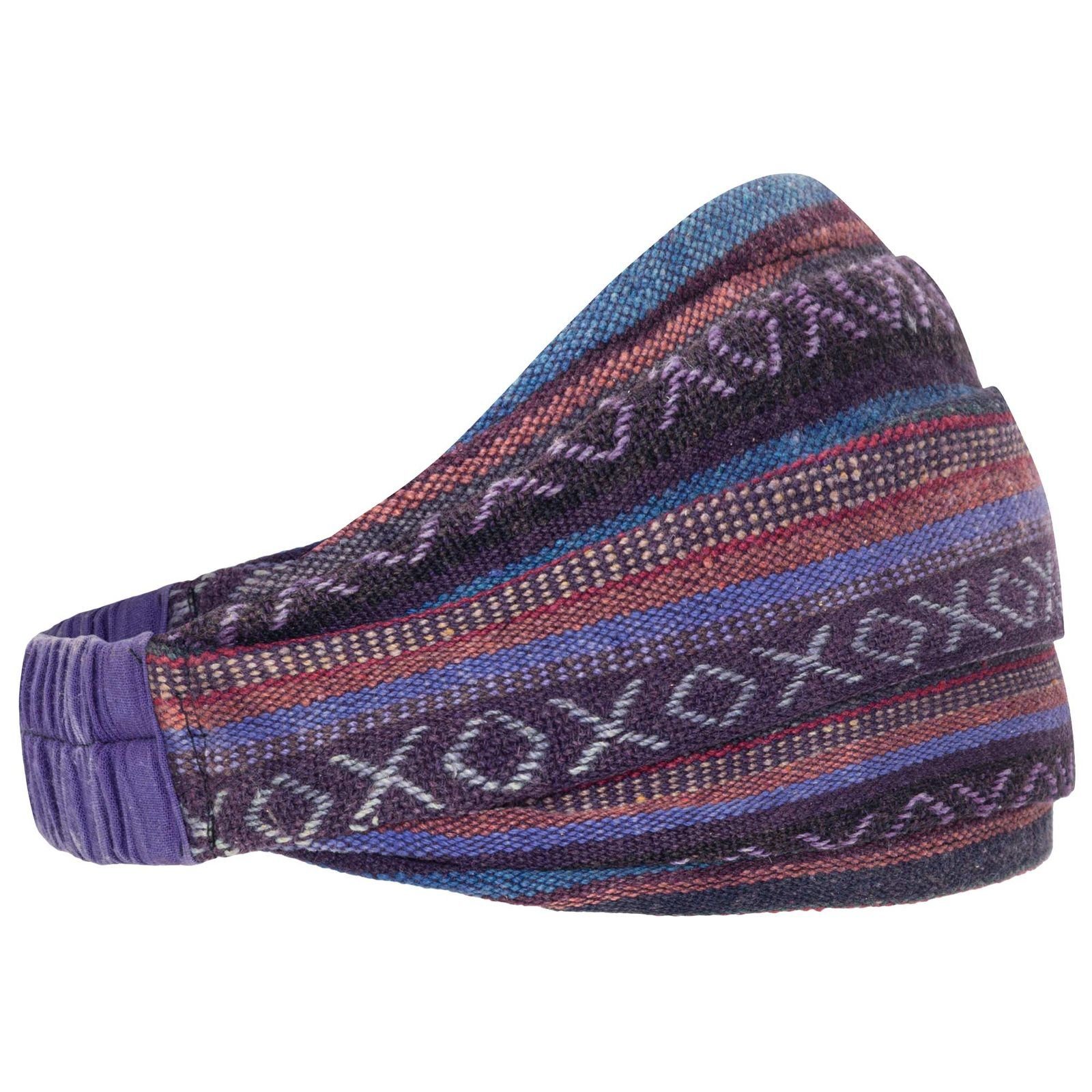 KUNST UND MAGIE Stirnband KUNST UND MAGIE unisex Hippie Kopfband Stirnband Goa Yoga Stonewashed Lila / Blau