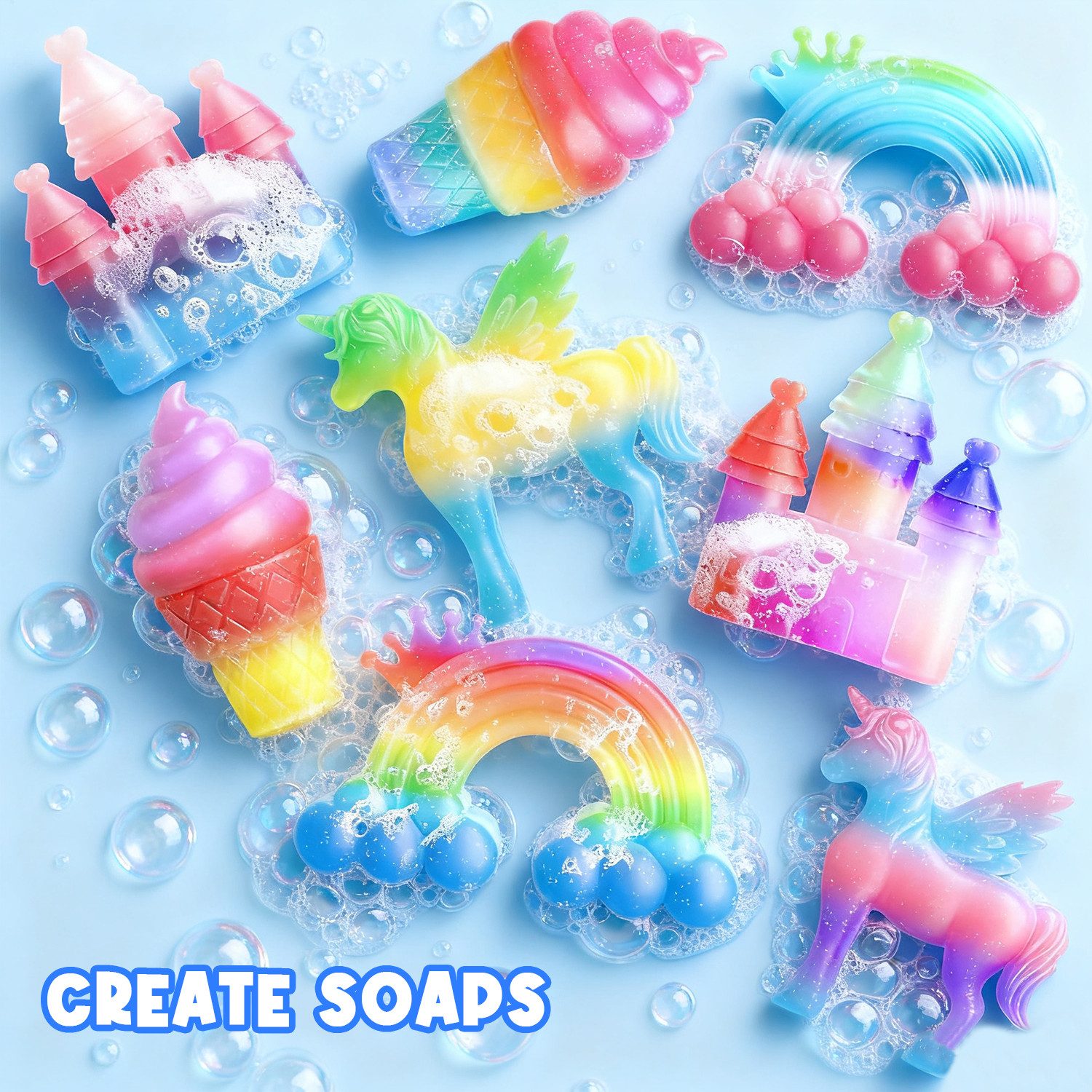 Coradoma Handseife Seife Selber Machen Set für Kinder Seifenherstellung Seifenblock DIY, Soap Lab Geschenk