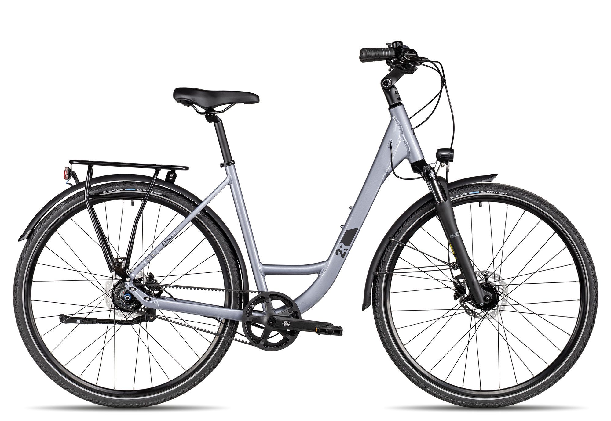 2R Manufaktur Cityrad TRX TWO Wave, 8 Gang Shimano Nexus 8-Gang SG-C6001-8D Schaltwerk, Nabenschaltung Freilauf, hydraulische Scheibenbremse schwarz/grau