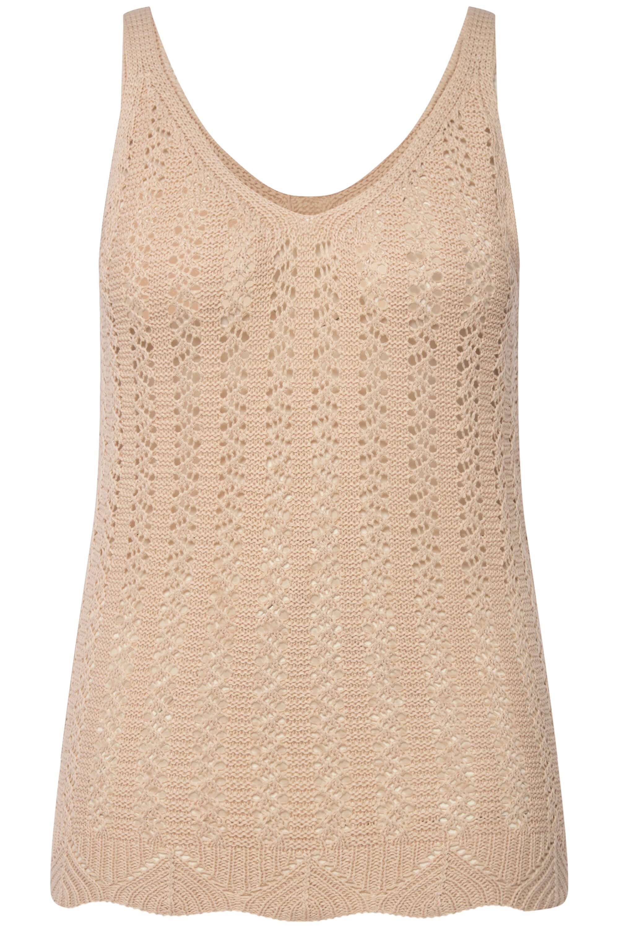 Ulla Popken Strickpullover Häkeltop V-Ausschnitt Spaghettiträger günstig online kaufen