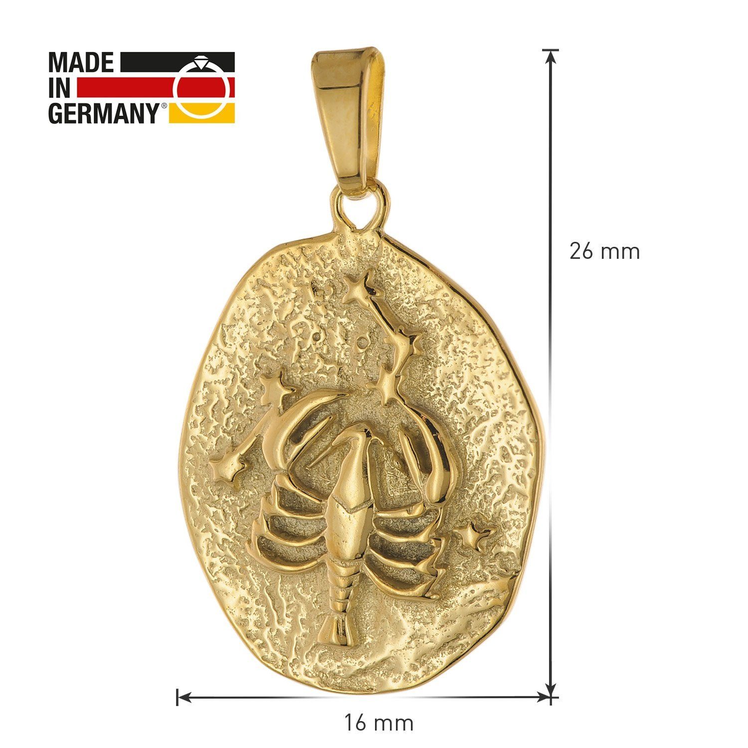 Gold 8K Sternzeichenanhänger mm Sternzeichen- 333 / 20 trendor Krebs