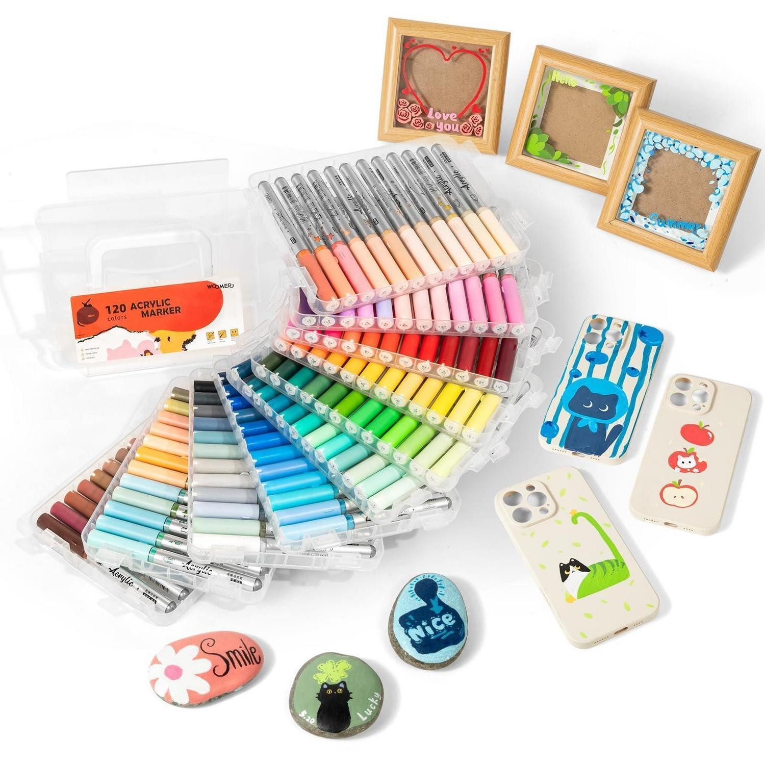 LuxusKollektion Marker Acrylmarker 120 Farben mit Aufbewahrung