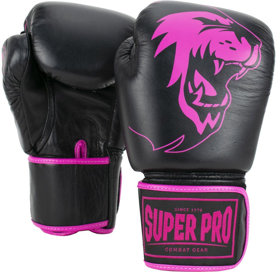 Super Pro Boxhandschuhe pink/schwarz Warrior