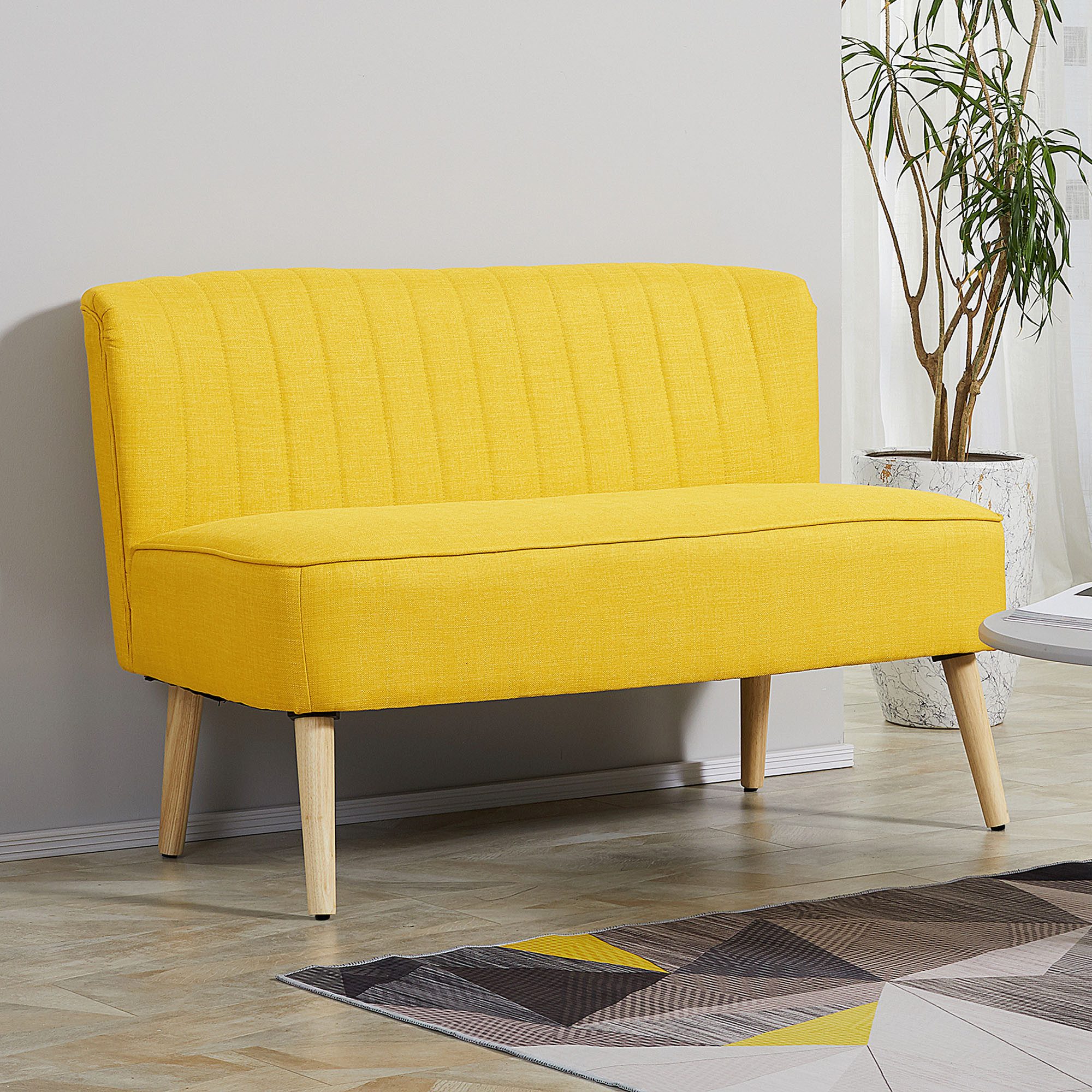 HOMCOM 2-Sitzer Sitzmöbel, Loungesofa, aus Holz, günstig online kaufen