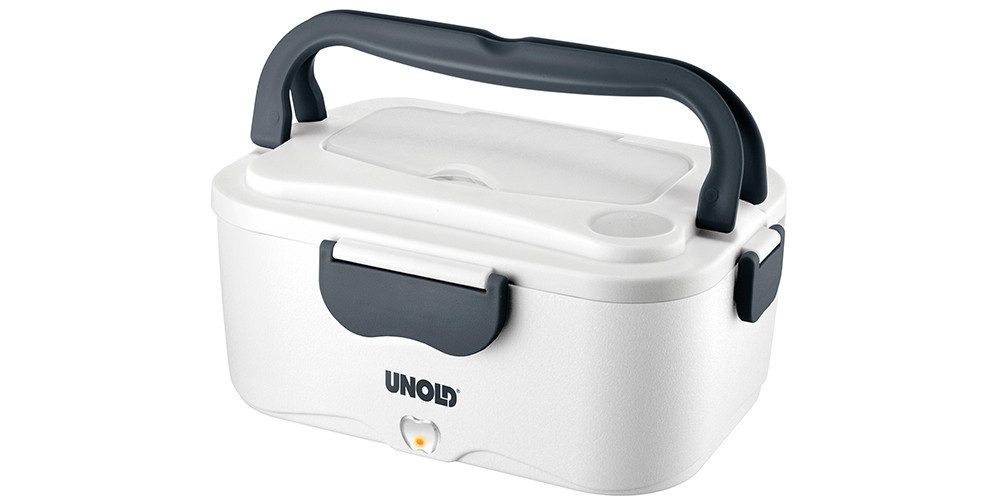 Unold Elektrische Lunchbox 58850, Brotzeitdose, Besteck, zum erwärmen warmer Speisen