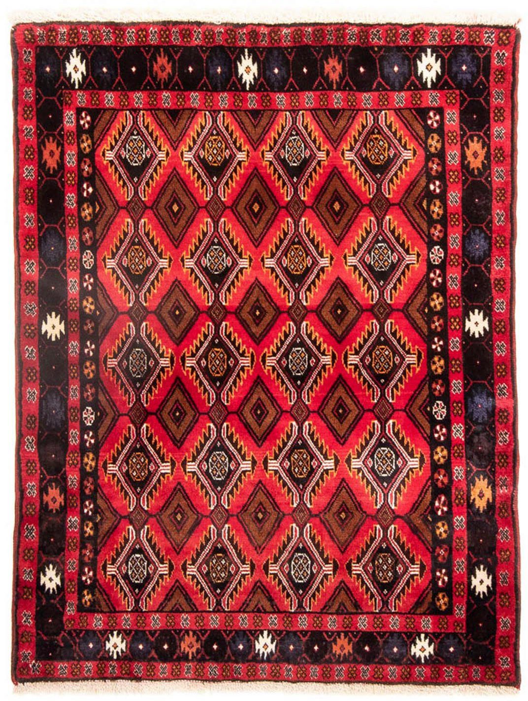 Wollteppich Belutsch Durchgemustert Rosso 146 x 110 cm, morgenland, rechteckig, Höhe: 8 mm, Handgeknüpft