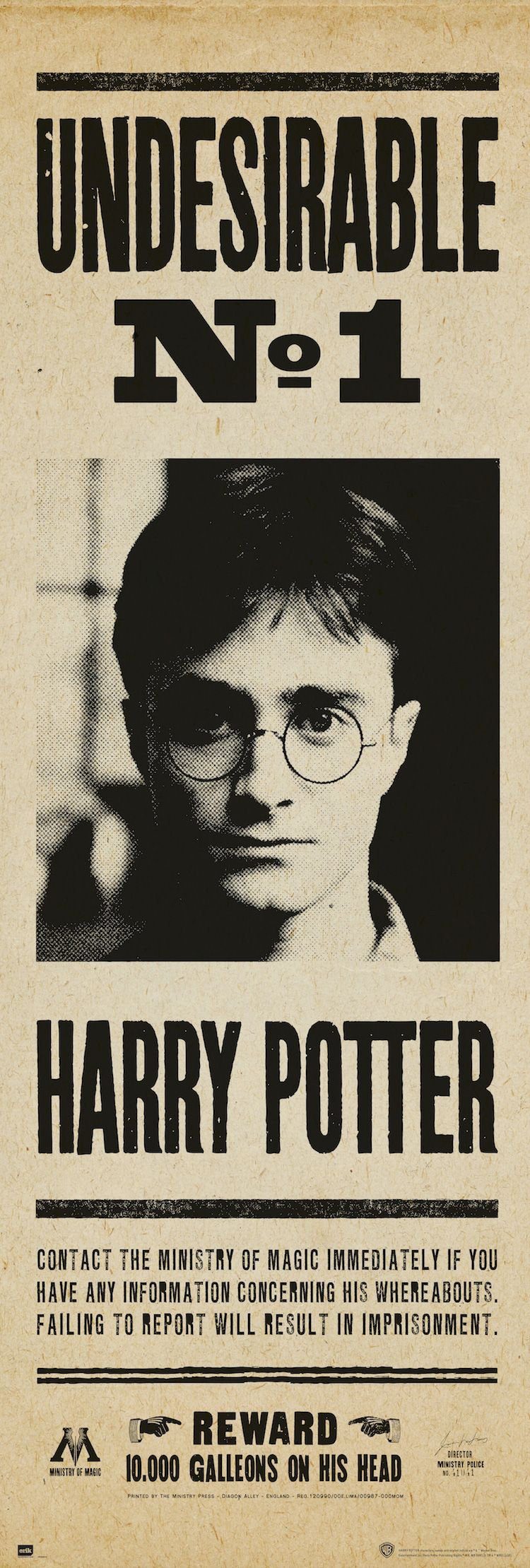 Grupo Erik Poster Harry Potter Langbahnposter Undesirable No. 1 53 x 158 cm