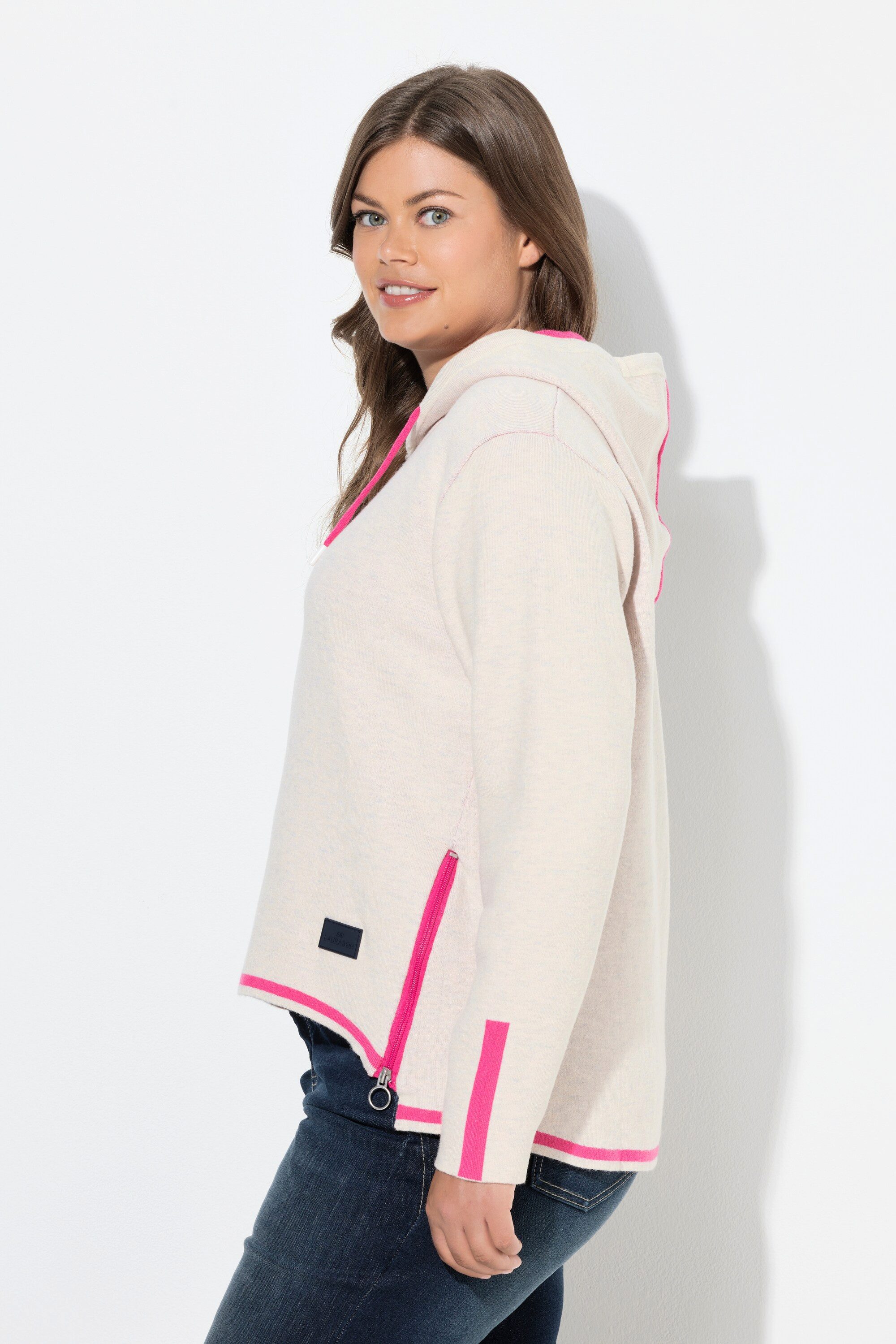 Laurasøn Strickpullover Strick-Hoodie Doubleface Kapuze Langarm