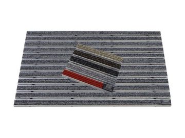 Fußmatte Emco Eingangsmatte DIPLOMAT + Bodenwanne 75mm Aluminium, Rips Hellgrau, Emco, rechteckig, Höhe: 75 mm, Größe: 600x400 mm, für Innen- und überdachten Außenbereich