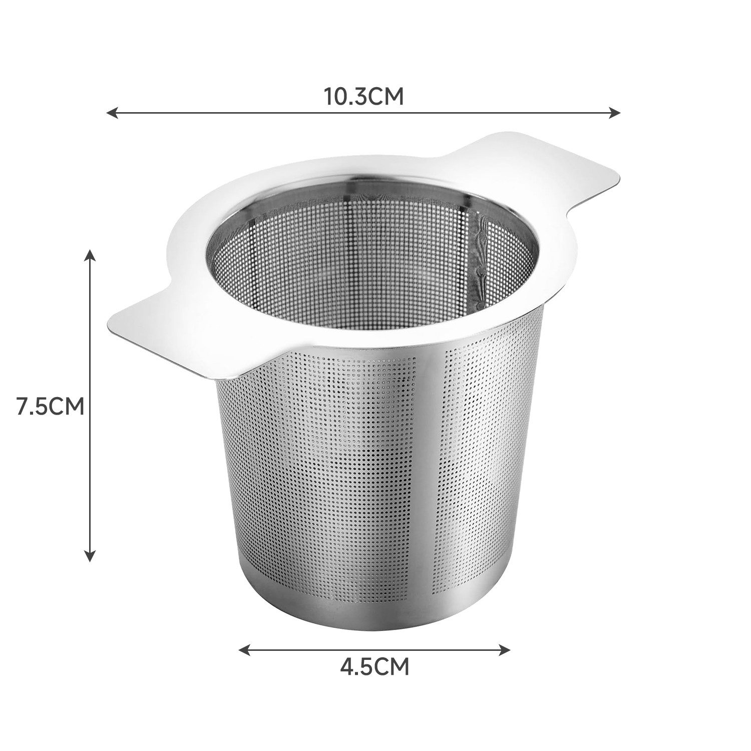 OSTWOLKE Teesieb mit Griffe Teefilter für Tasse Kanne losen Tee Edelstahl, Edelstahl, (2-St)