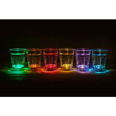 PRECORN Schnapsglas 12x LED Schnapsglas leuchtend 6cl Party Hochzeit Silvester Trinkspiele