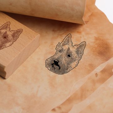 Dekolando Stempel Motivstempel Scottish Terrier Stempel Hund Holzstempel 34 x 48 mm
