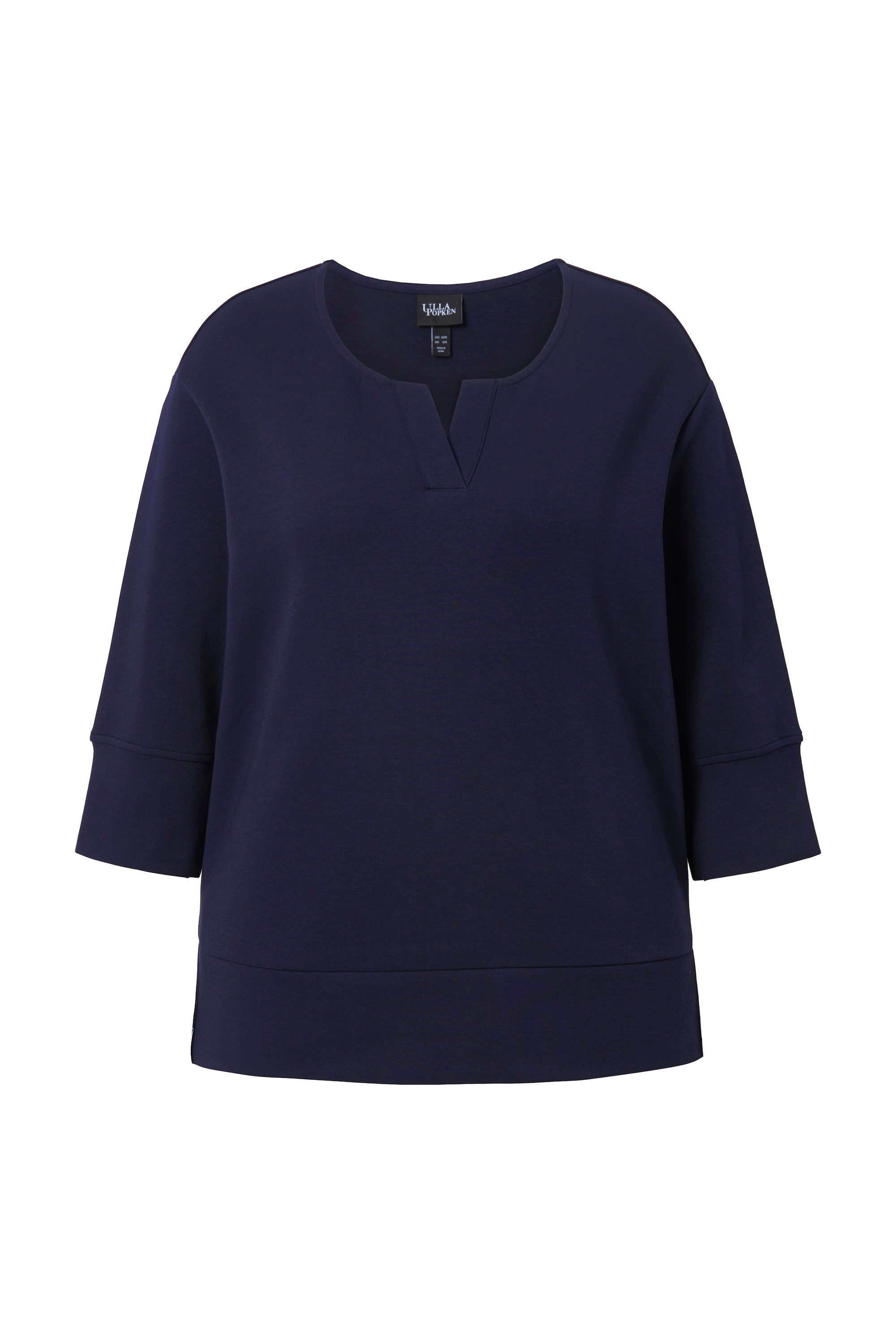 Ulla Popken Sweatshirt Punto-Sweatshirt Rundhals 3/4-Arm günstig online kaufen