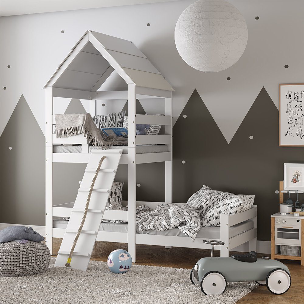 VitaliSpa® Hausbett Teddy, Weiß, 90x200 cm