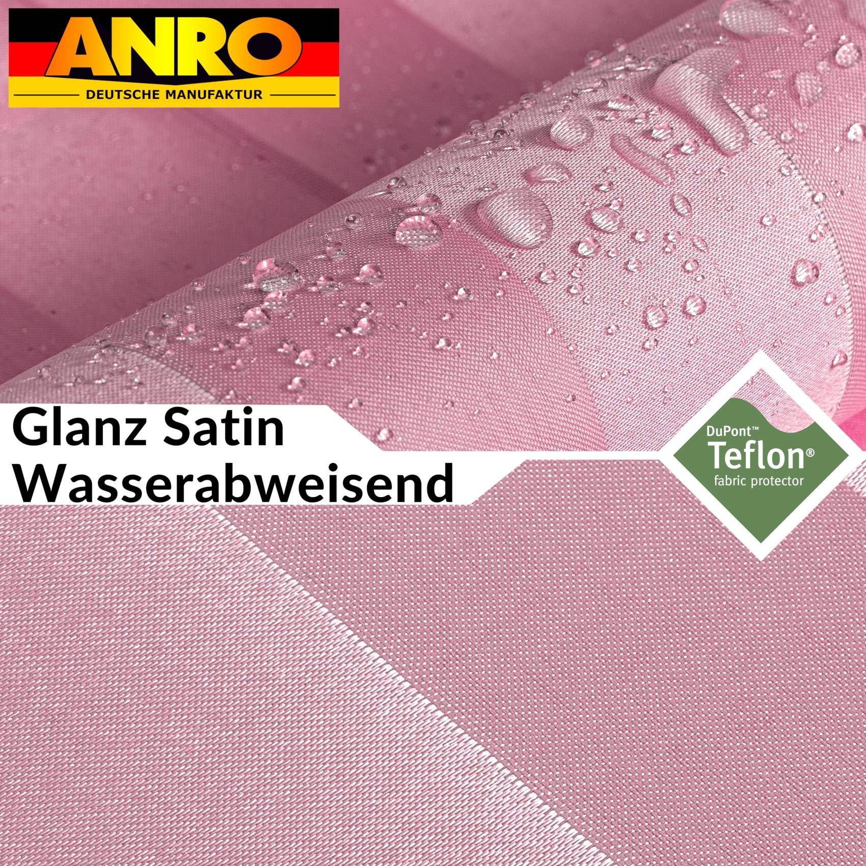 ANRO Duschvorhang aus Italien hochwertiger Badevorhang Textil mit Ösen und Haken Breite 120 cm (Packung, 1-tlg., Duschvorhang inkl. Aufhängeringe), robuster Vor – Bild 5 von 5