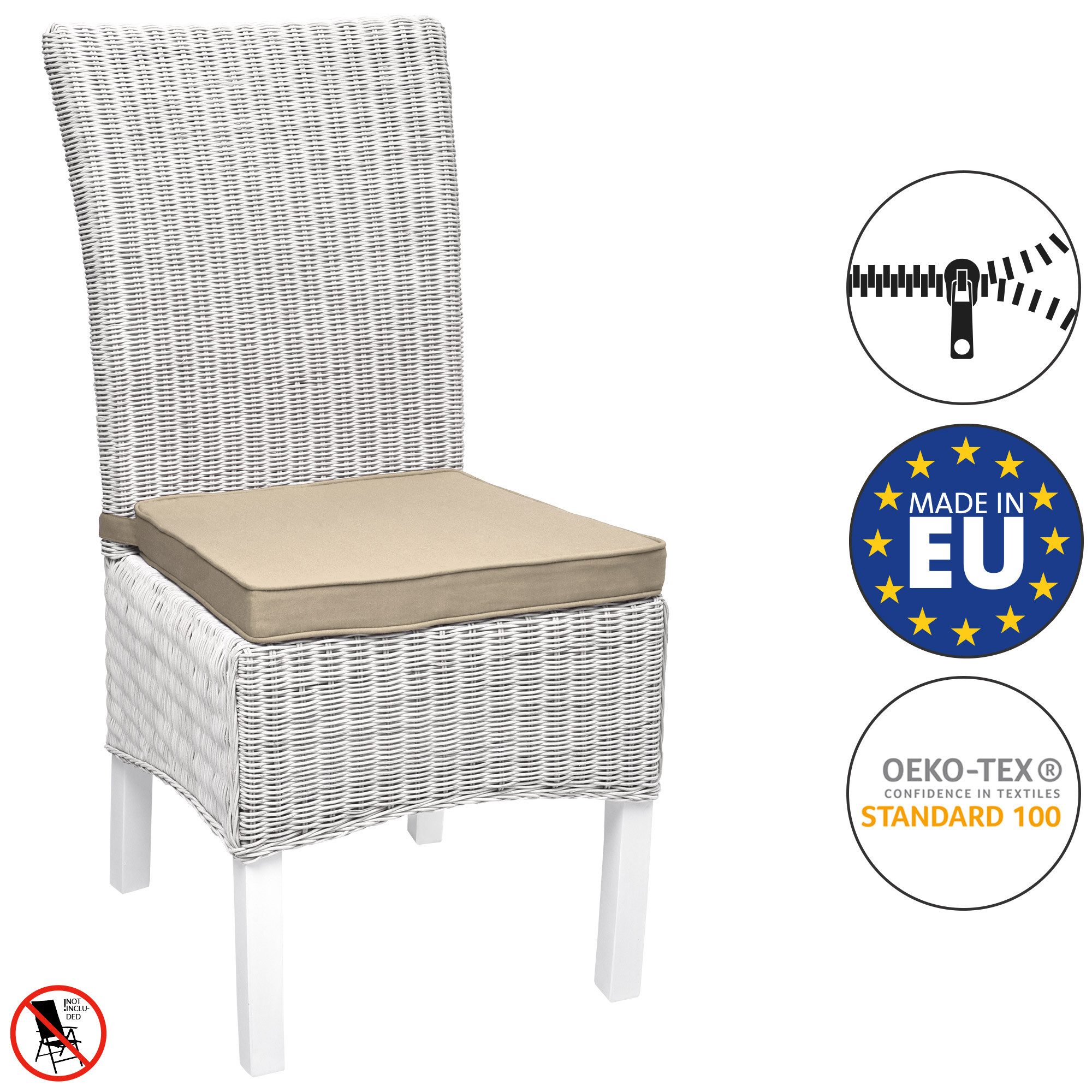 Beautissu Stuhlkissen 6er Set Loft SK Stuhlkissen Natur, 45x40x5cm, Stuhlpo günstig online kaufen