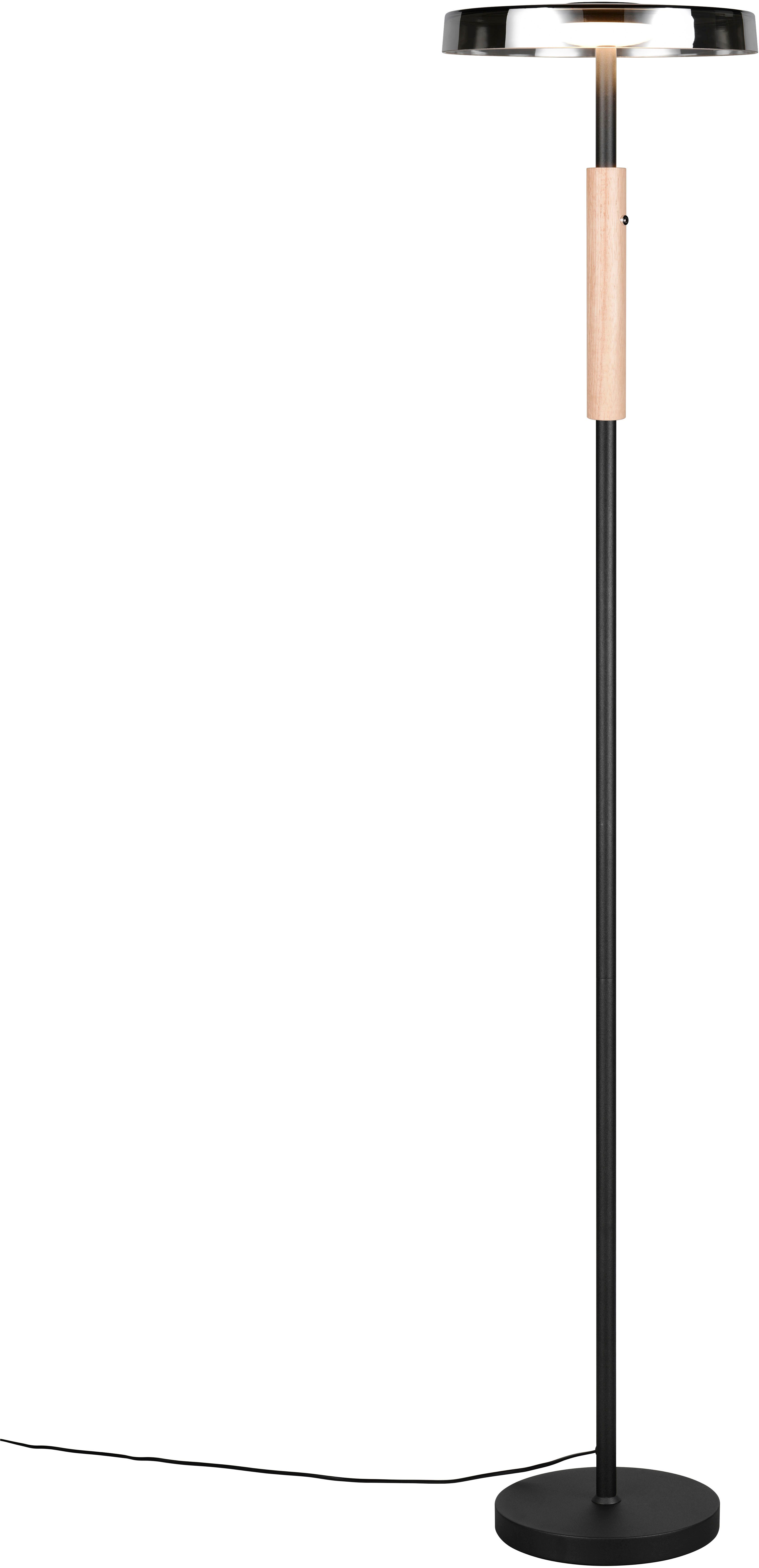 TRIO Leuchten LED Stehlampe CELESTE, LED Stehleuchte mit 4-Stufen Touchdimmer 15W warmweiß 3000K, Dimmfunktion, LED fest integriert, Warmweiß, 1750 Lumen Höhe 160cm, Stehlampe mit Glasschirm Ø 33cm, Memoryfunktion