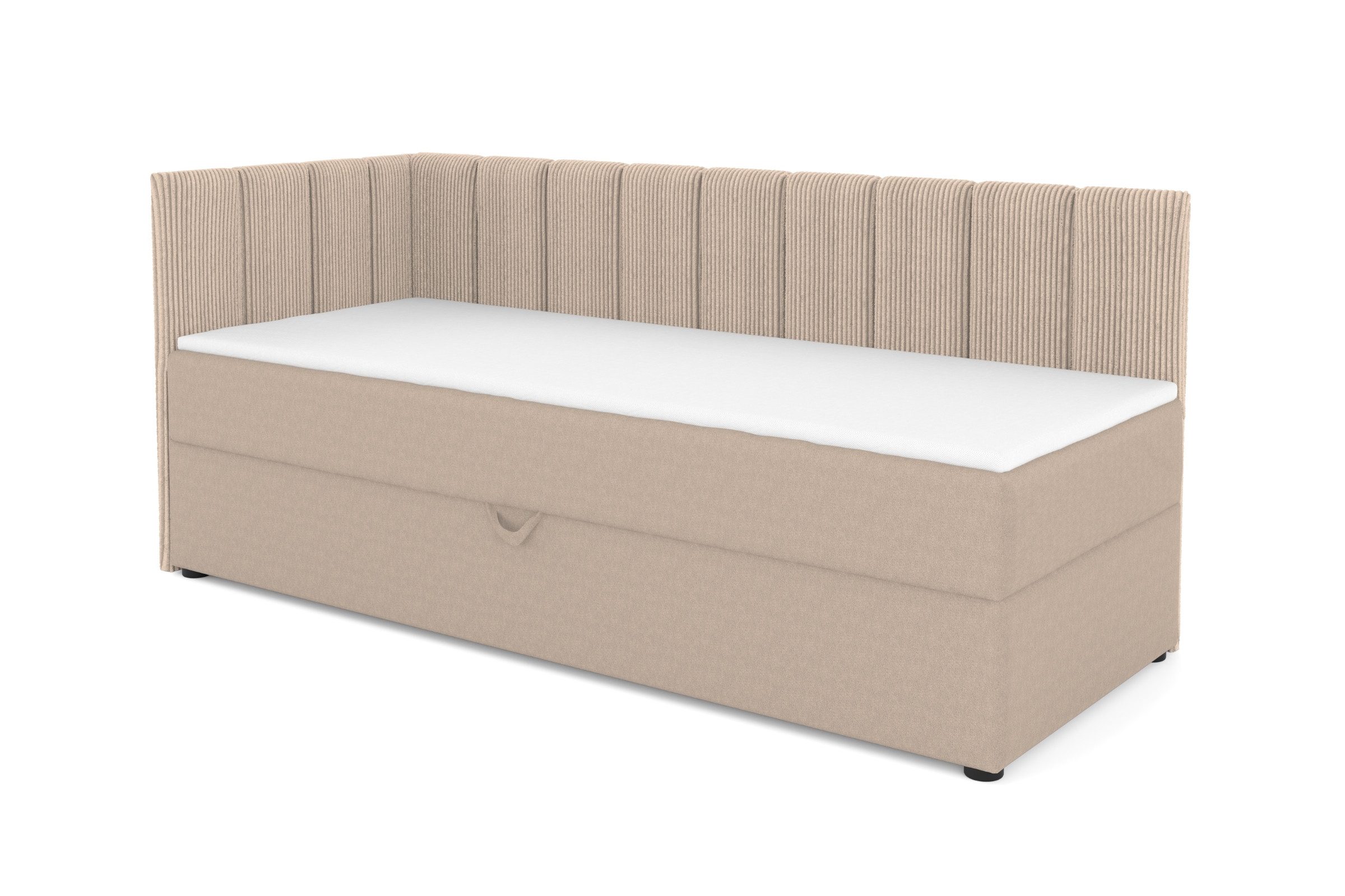 Deine Möbel 24 Boxspringbett VIGO, Tagesbett mit Bettkasten, Kindersofa mit Schlaffunktion (Cord-Stoff & Velour Samt, 1-St., perfekt für Jugendliche & Erwachsene, Modernes 3-in-1 Design), Jugendbett 90x200 100x200, Schwarz Grau Beige Creme Anthrazit