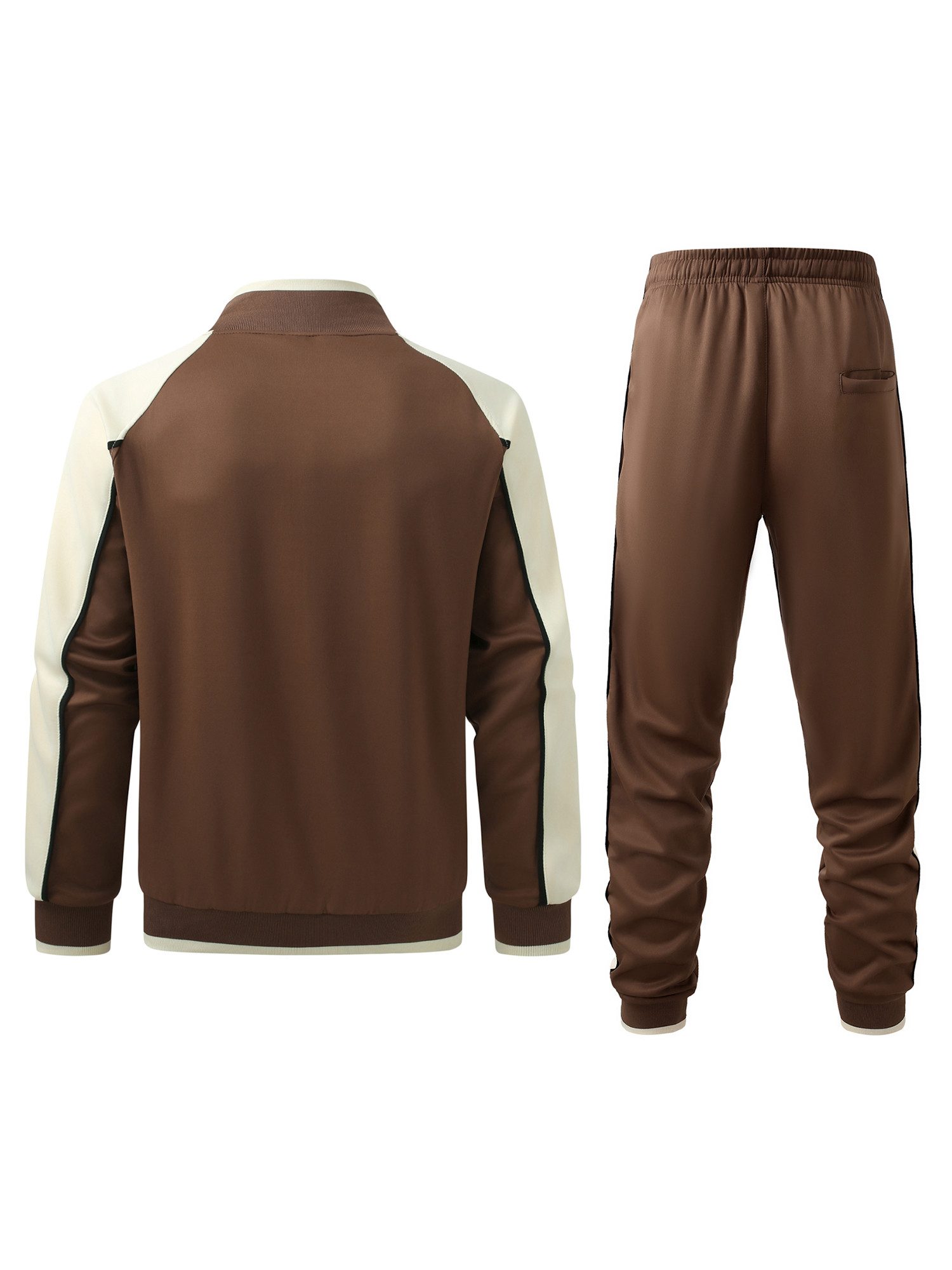 YOUTHUP Freizeitanzug, Herren Colorblock Locker Fit Freizeitanzug Sport-Set mit Stehkragen