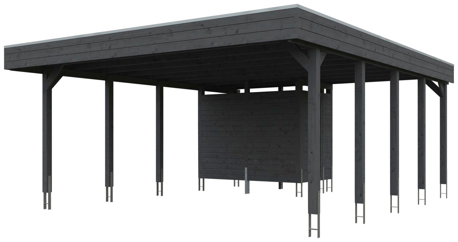 Skanholz Doppelcarport Friesland Set 4, BxT: 557x708 cm, 221 cm  Einfahrtshöhe