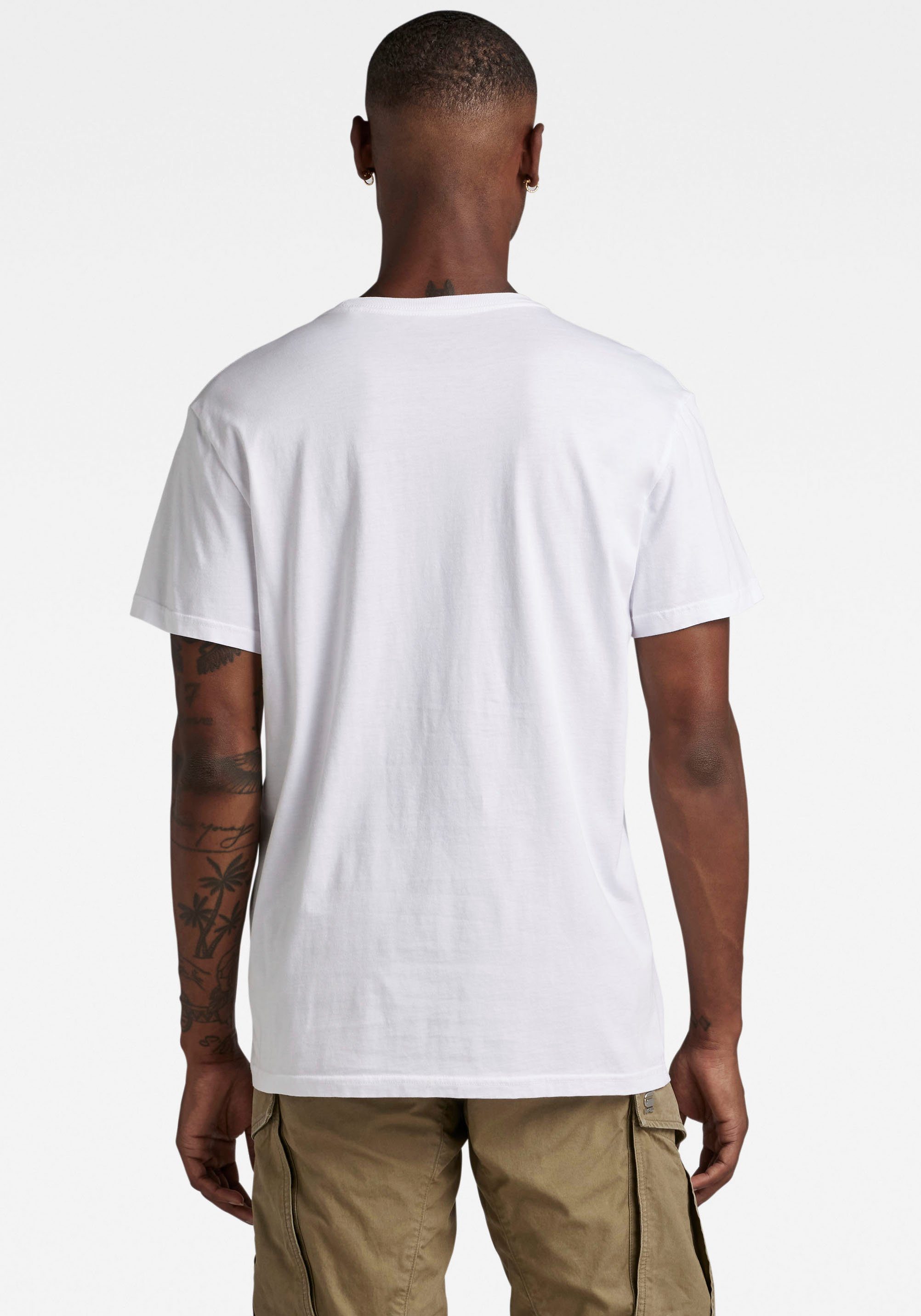 Originals G-Star T-Shirt White Logodruck mit RAW