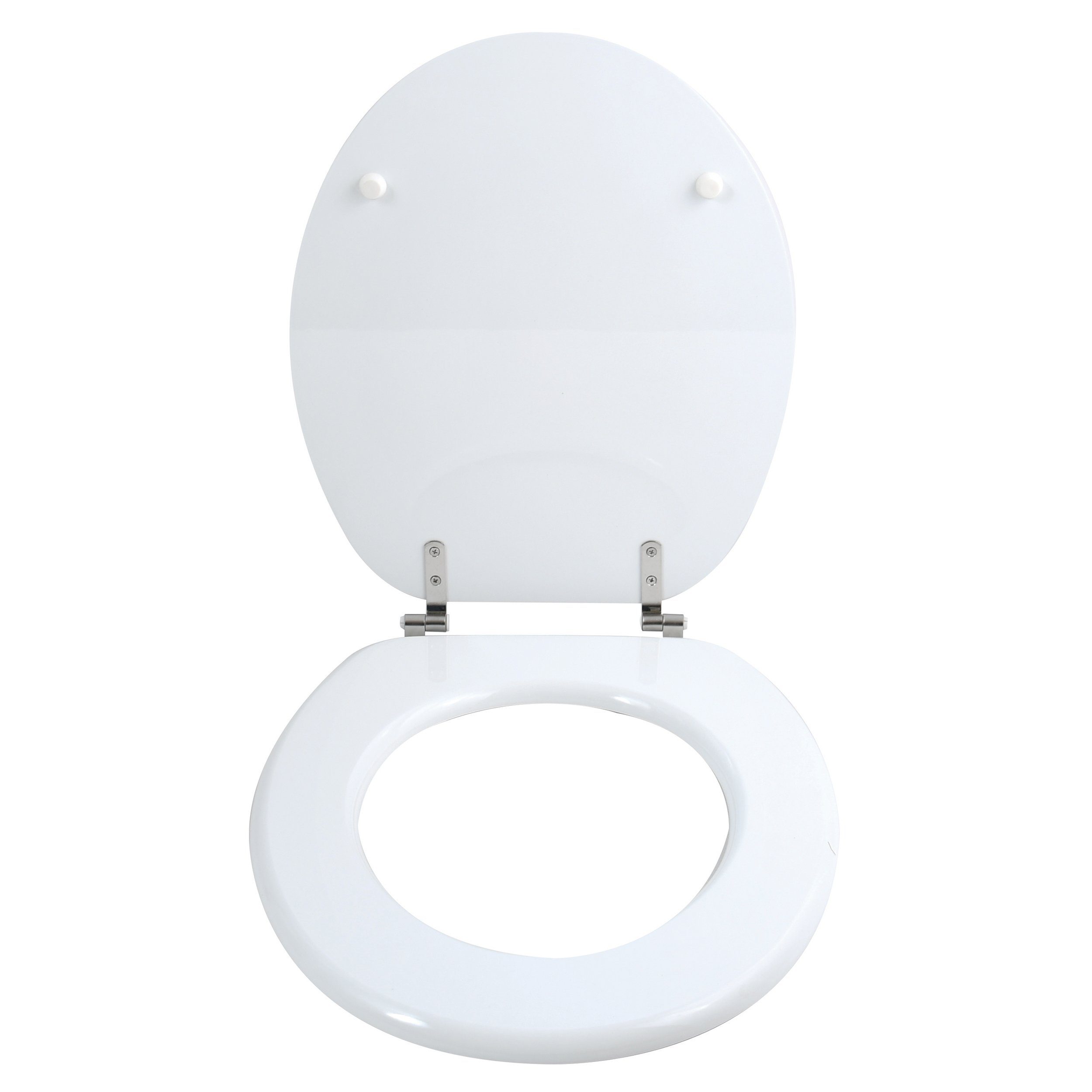 MSV WC-Sitz NYALA, Toilettendeckel MDF Holzkern, Scharniere aus Edelstahl, hochwertige und solide Qualität, cooles Motiv "Hirsch" in fotorealistischem Dekor, Farbe weiß