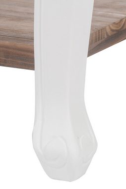 elbmöbel Couchtisch Couchtisch braun weiß Holz (FALSCH), Beistelltisch: Ablagetisch 55x46x55 cm weiß holz Cottage Stil