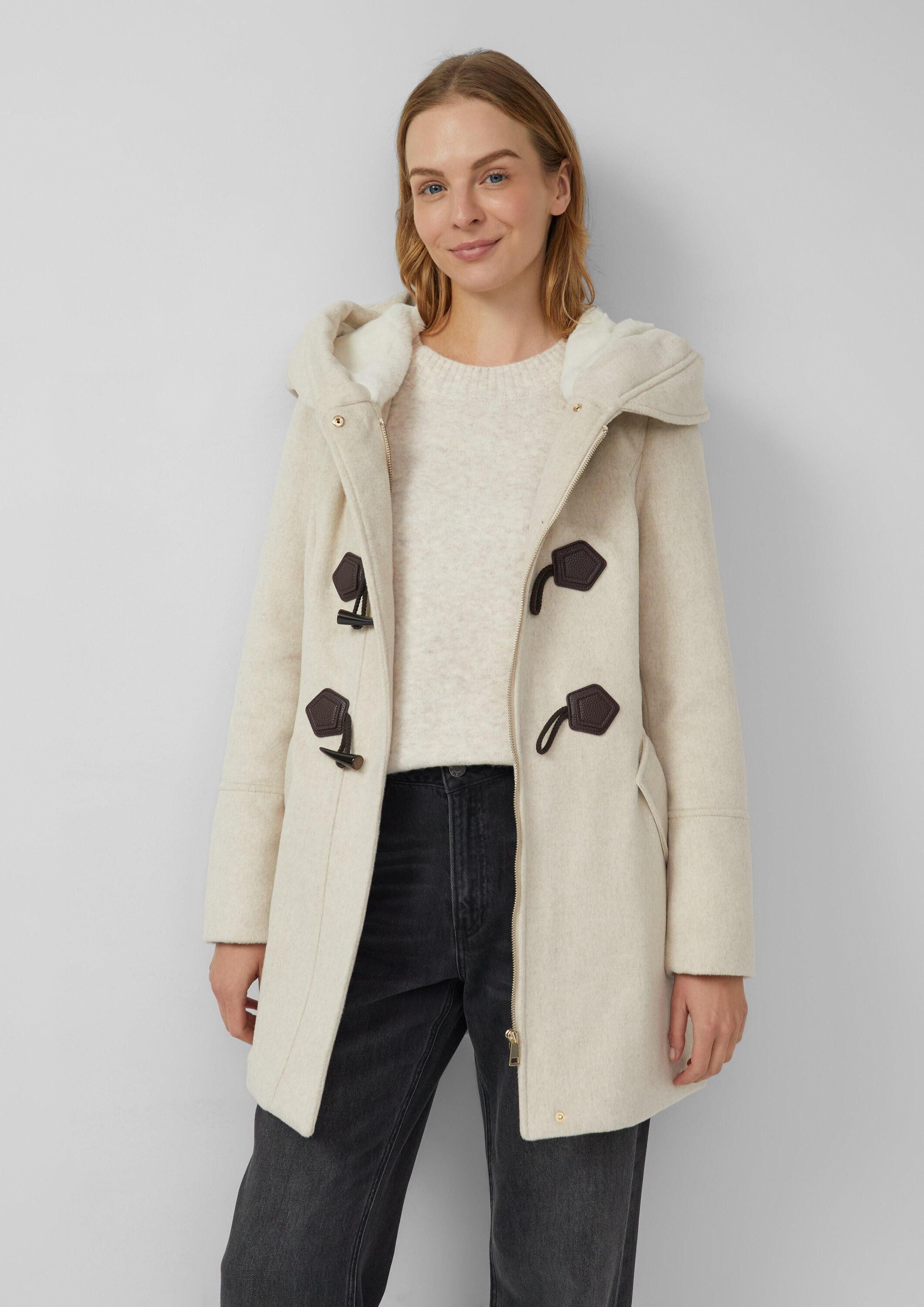 s.Oliver Wintermantel Outdoor-Mantel Taillierter Dufflecoat aus Wollmix günstig online kaufen