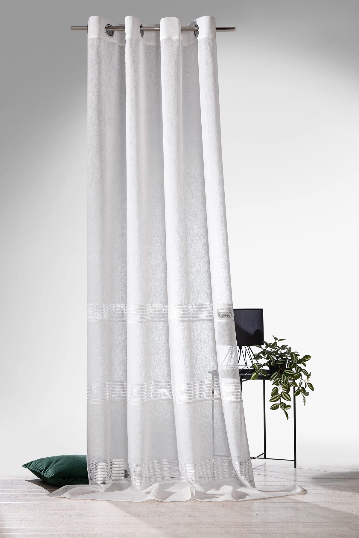 heimtexland Vorhang Ösenschal Natural Living Deko Gardine transparent (1 St günstig online kaufen