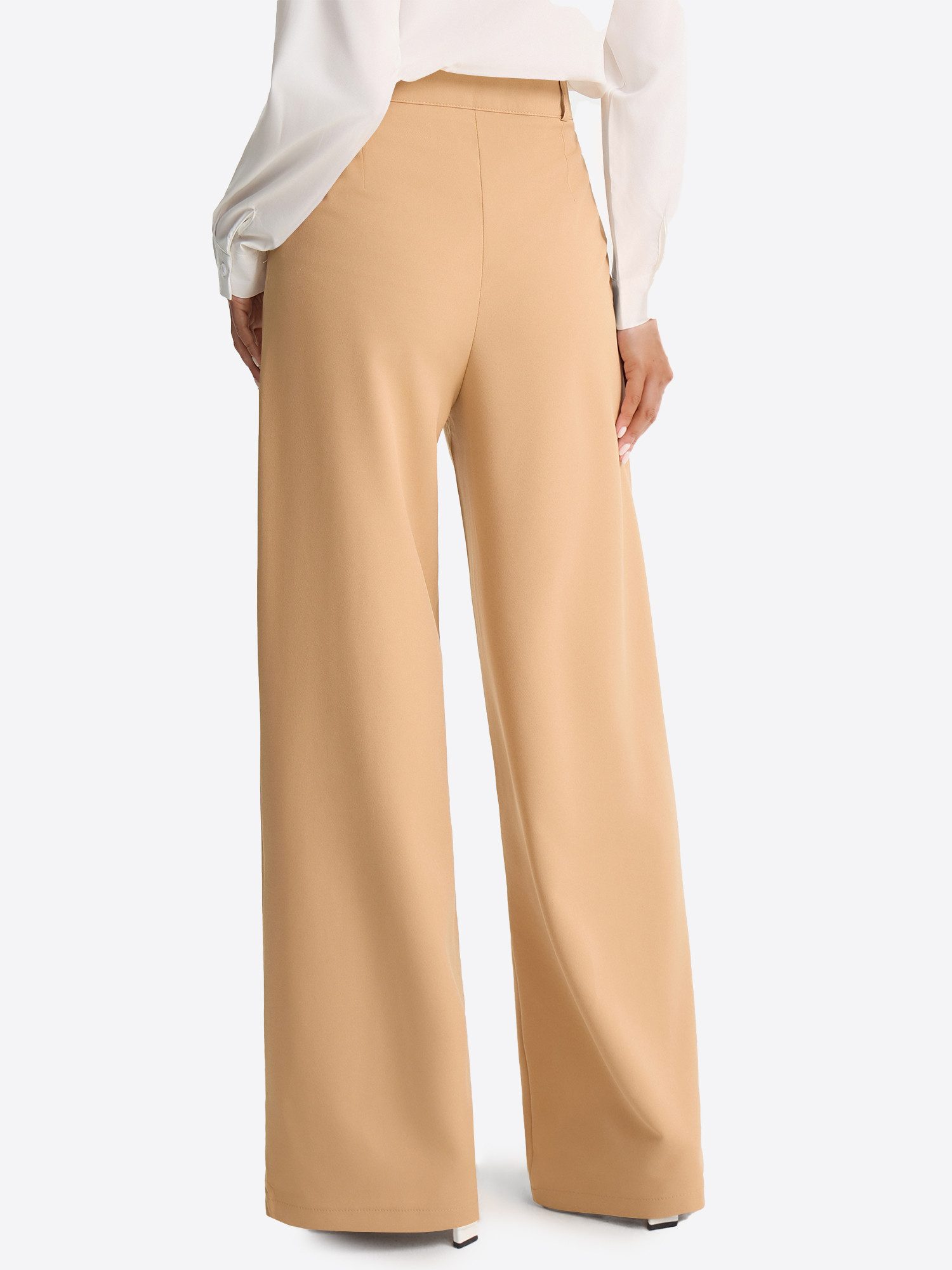Imily Bela Palazzohose Damen Palazzohose mit Bundfalten und hoher Taille (Packung, 1-tlg., 1per-Pack) mit Knöpfen