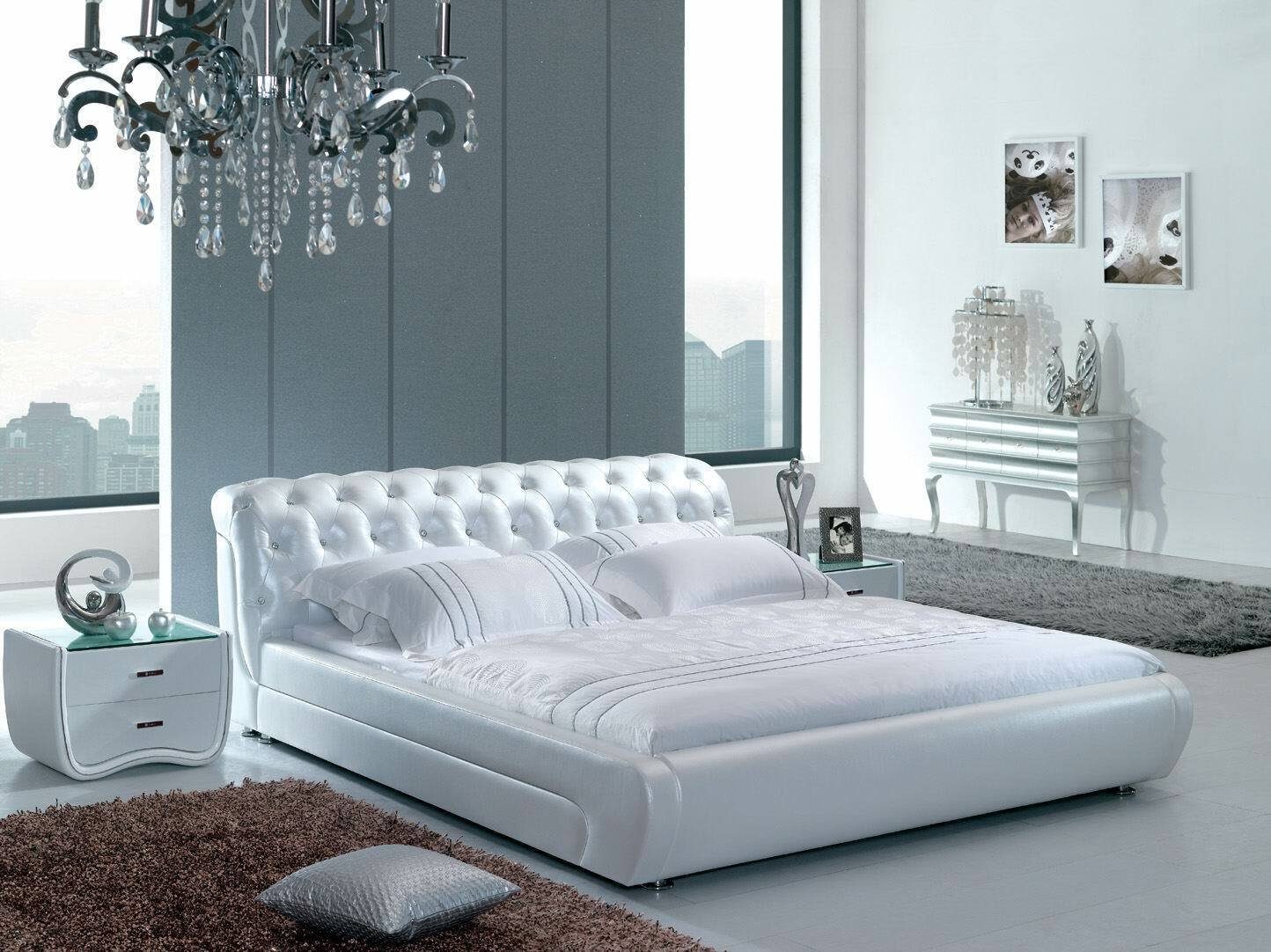 JVmoebel Bett Designer Luxus Chesterfield Polster Doppelbett Bett