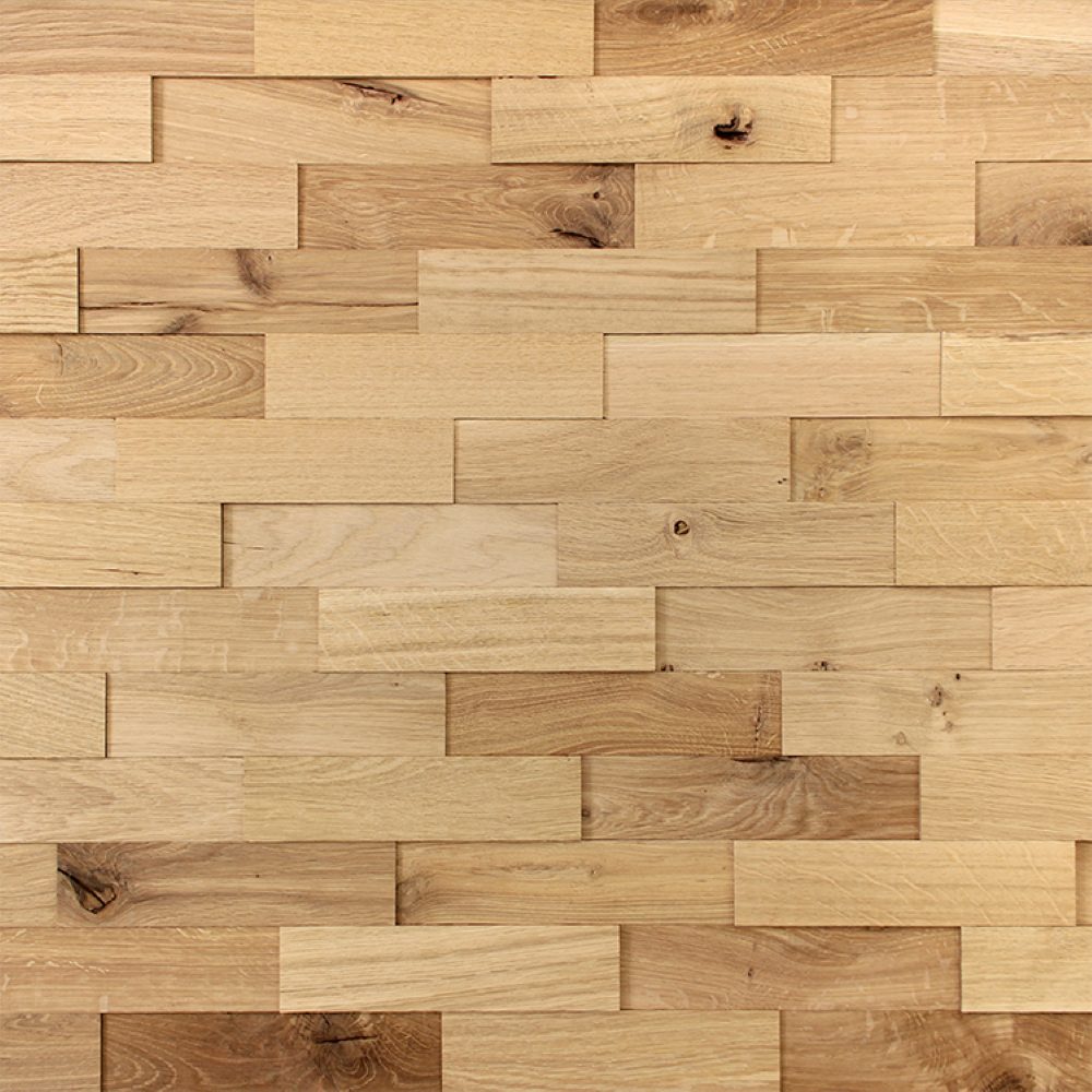 wodewa GmbH 3D Wandpaneel Vollholz - Serie 200 -, BxL: 5,00x20,00 cm, 0,01 qm, (Set, 100-tlg., 1 qm) 3D-Optik