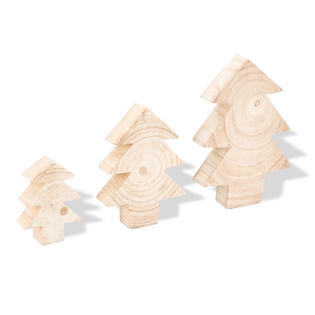 Thumbnail - NaDeco Bastelnaturmaterial Deko Tannenbaum aus Holz 14cm Tannenbaum Holz Deko