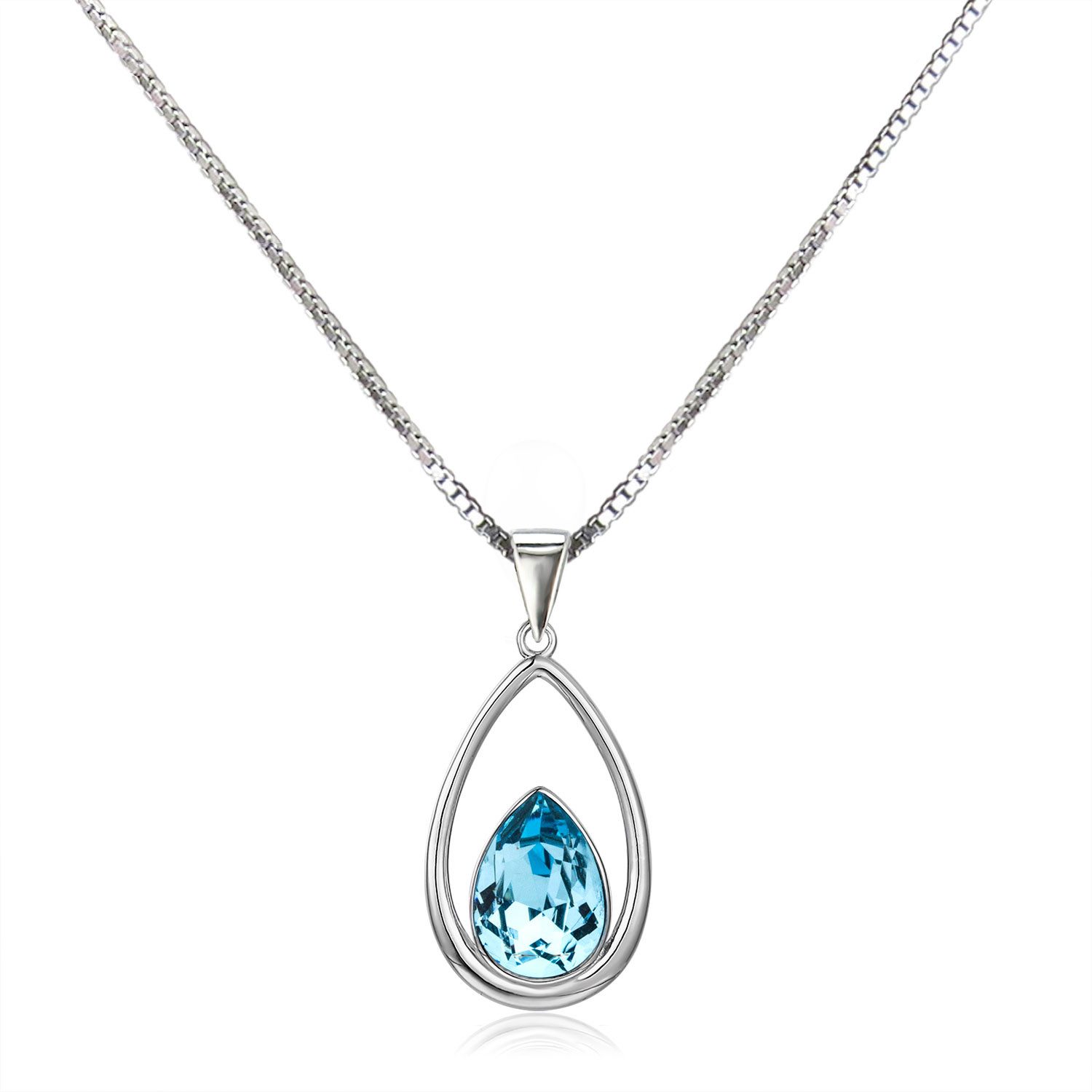 Schöner-SD Kette mit Anhänger Damen Halskette 925 Silber Tropfenanhänger mi günstig online kaufen