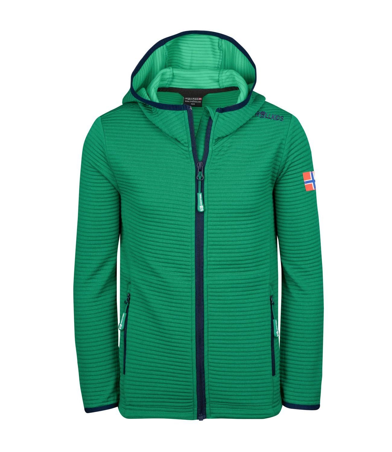 TROLLKIDS Fleecejacke Sogndal Pfeffergrün/Marineblau