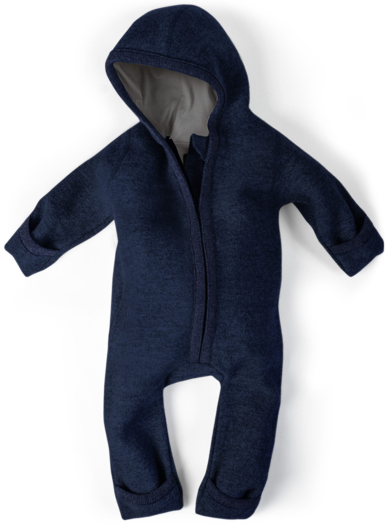 Ehrenkind Overall Walkoverall Baby aus Merino Schurwolle mit Reißverschluss (Dunkelblau, Gr. 50-56) Wollwalk Overall Baby 50/56
