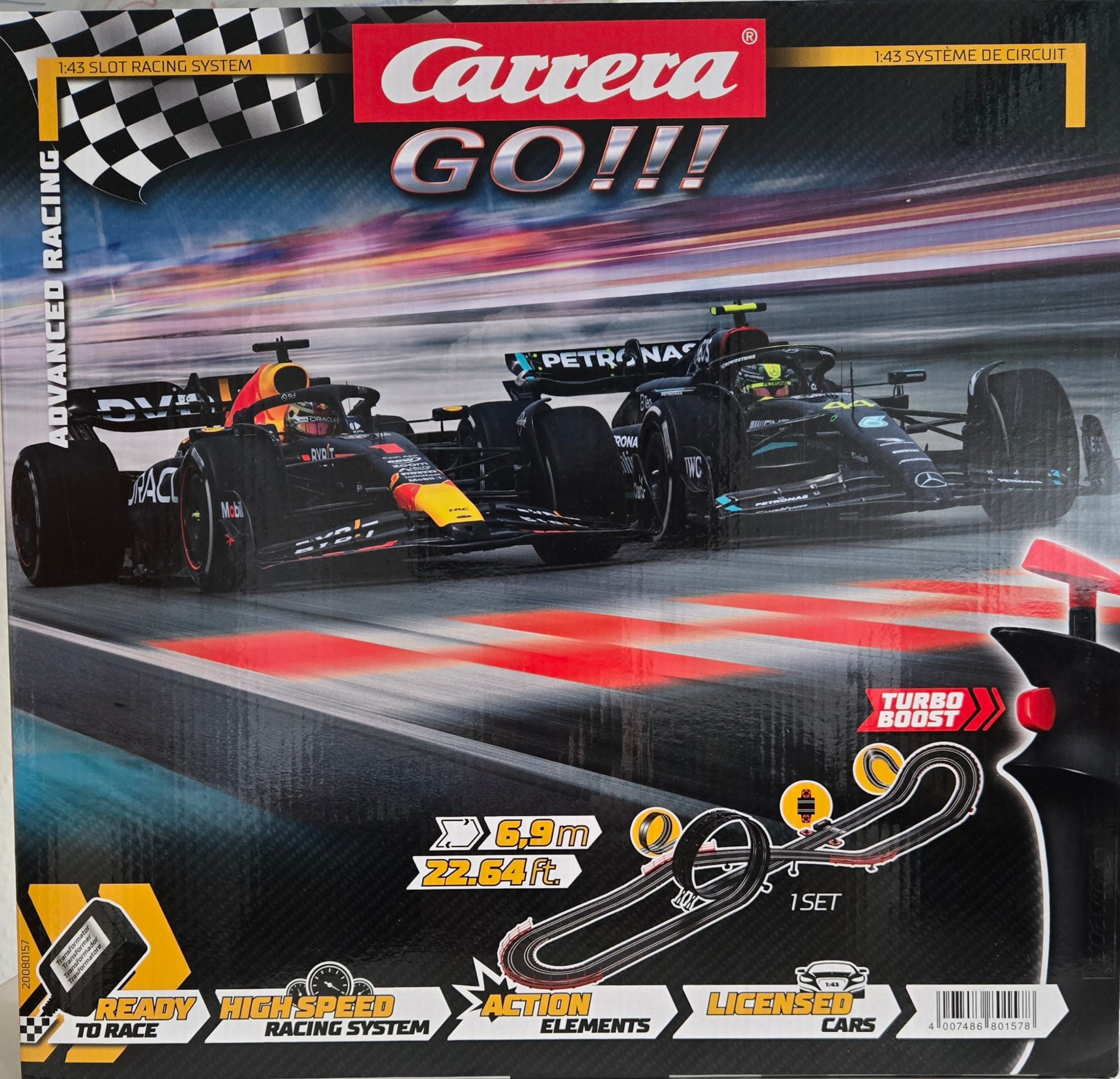 Autorennbahn CARRERA GO - Advanced Racing Rennbahn - FORMEL 1 - Red Bull - Mercedes
