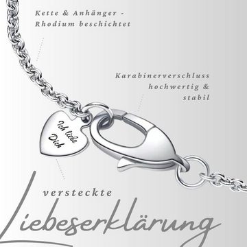 LOVENEST Herzkette Halskette Silber 925 mit rotem Stein Anhänger Silberkette Herz (Silberkette Anhänger Geschenke für Frauen Valentinstag Frau Freundin, Geschenkset Damenkette Weihnachten Set), Sie Geburtstag Hochzeitstag Liebesbeweis Liebesgeschenk Herz Schmuck