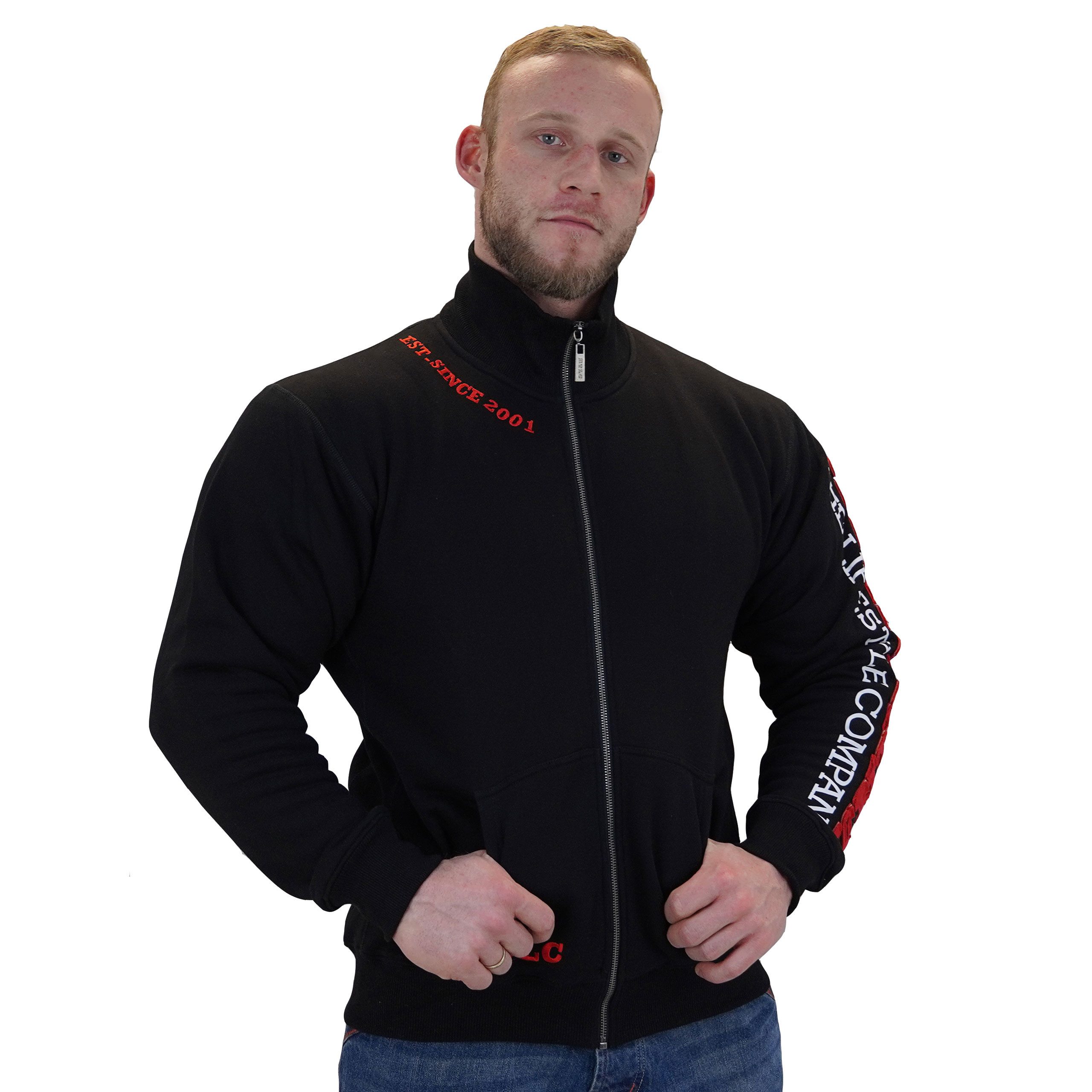 Trainingsjacke Brachial Zip-Sweater "Gym" schwarz/rot